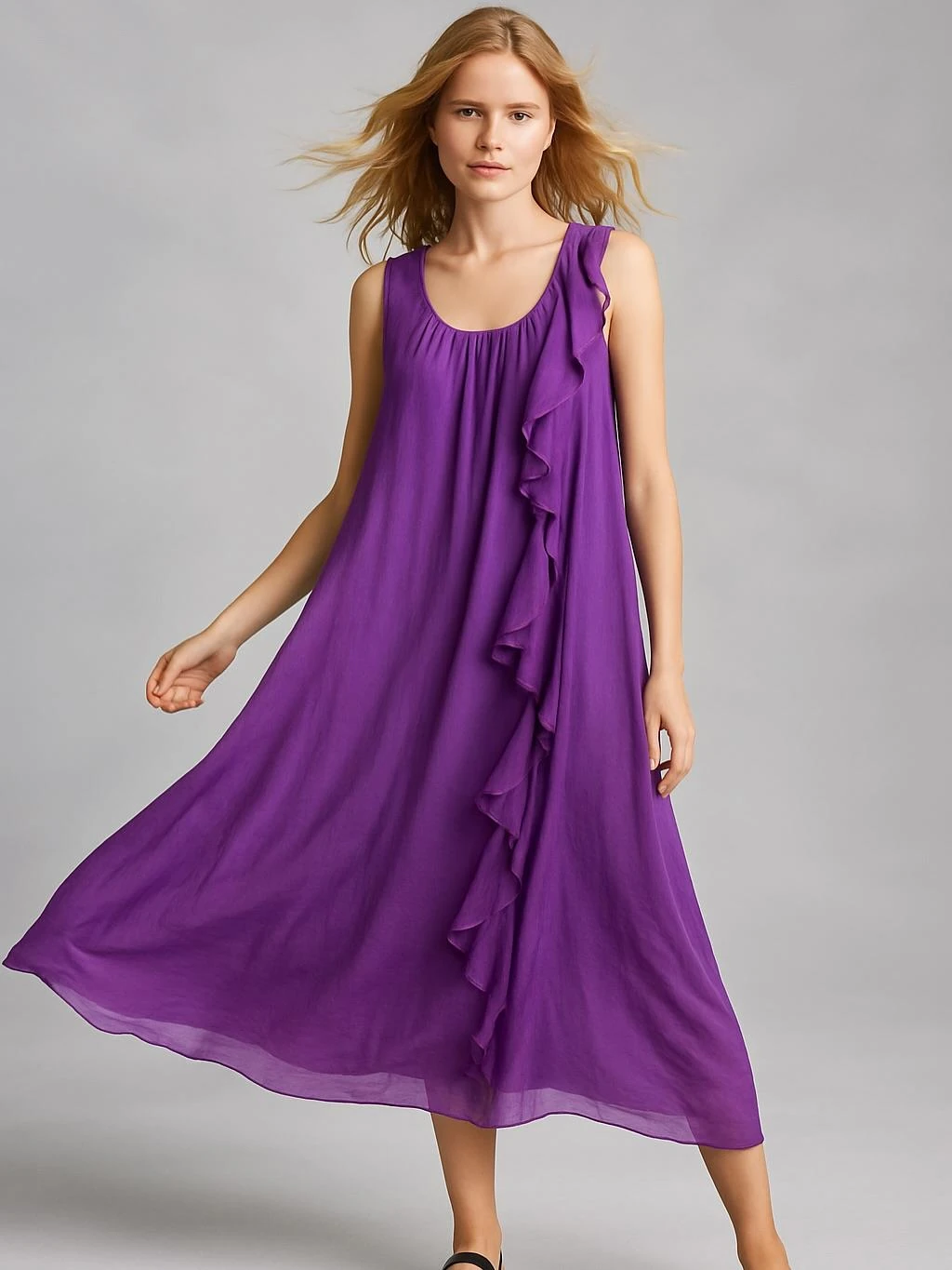 İtalyan İpek Elbise - MOR