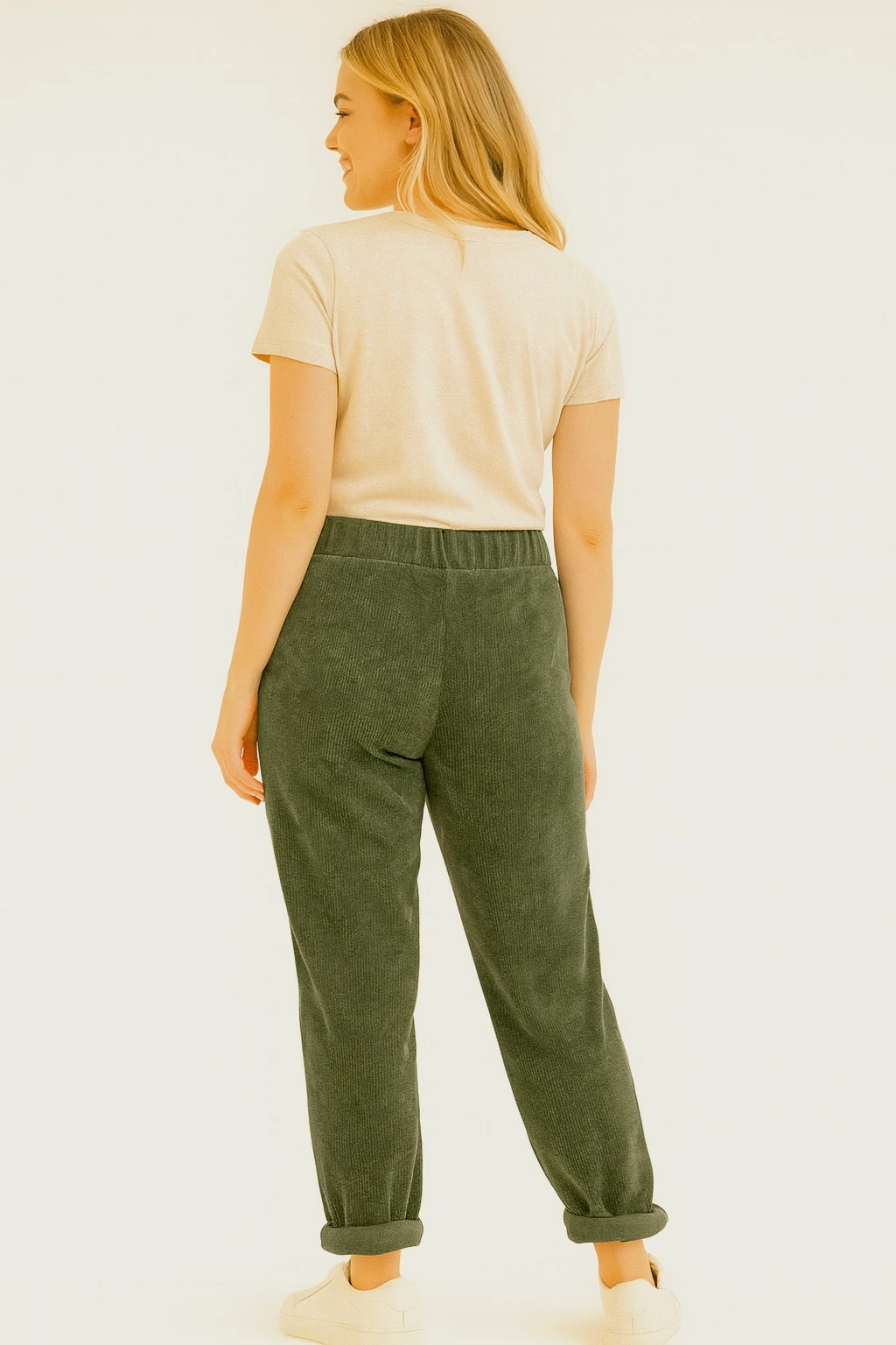 İtalyan Kadife Pantolon - HAKİ