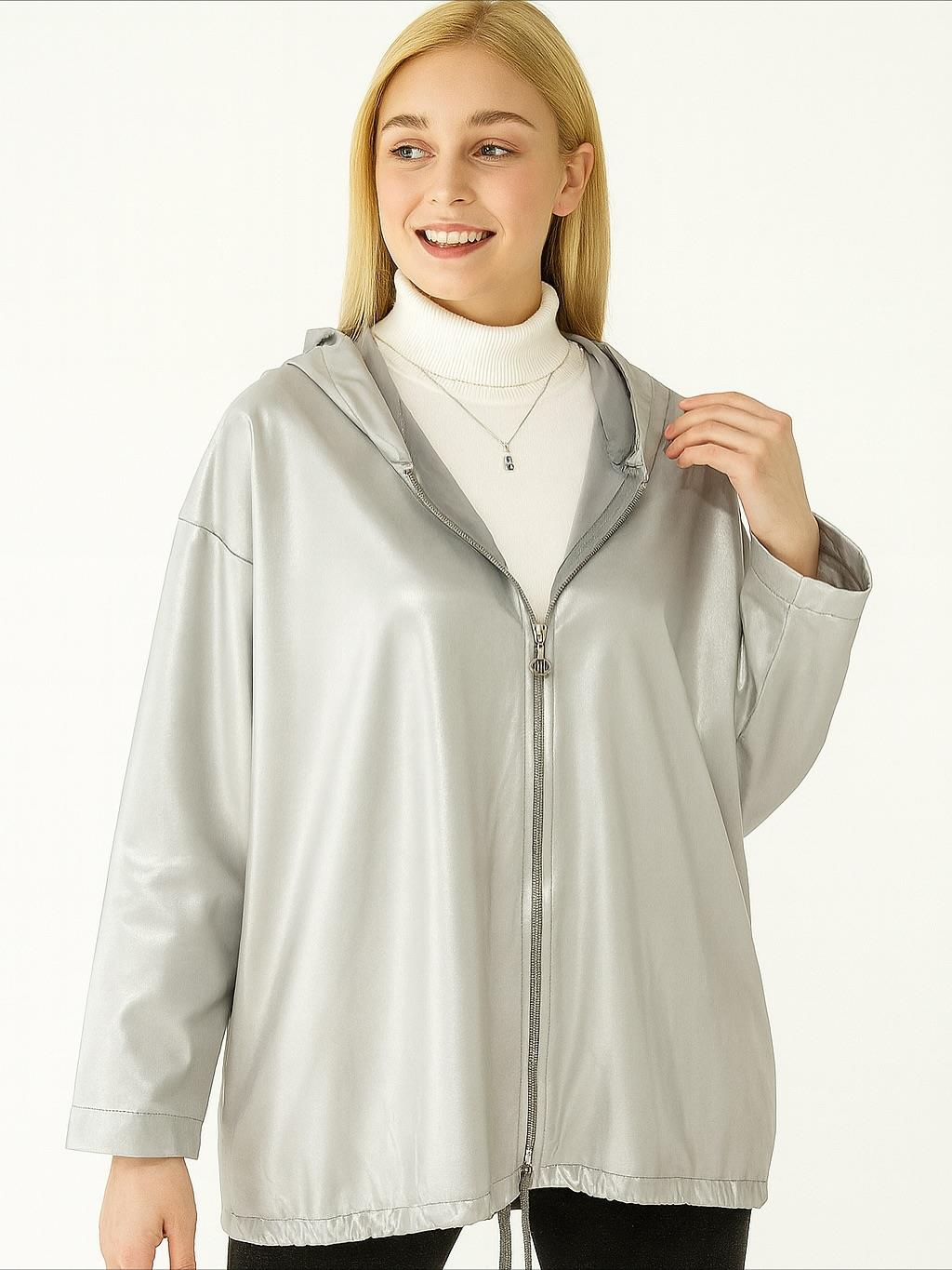 İtalyan Deri Ceket - GÜMÜŞ