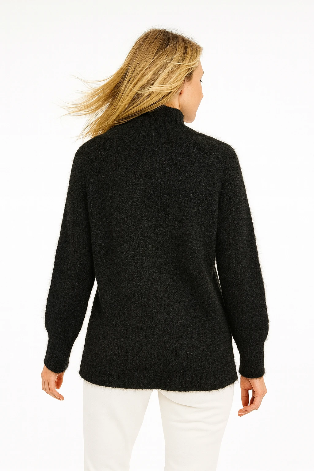 İtalyan Boğazlı Triko Kazak - SİYAH