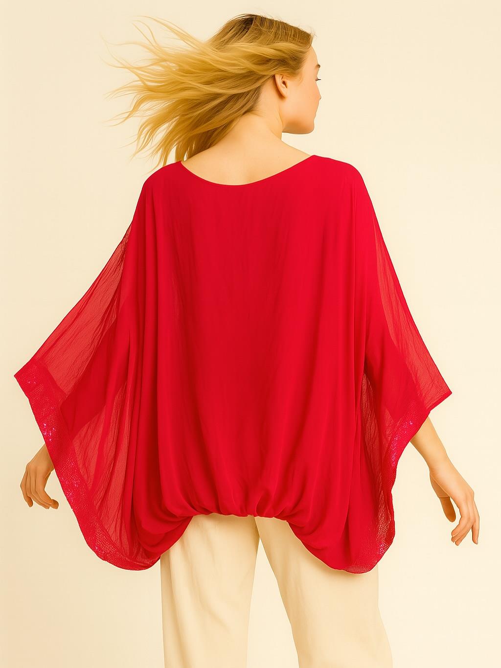 İtalyan İpek Bluz - BORDO