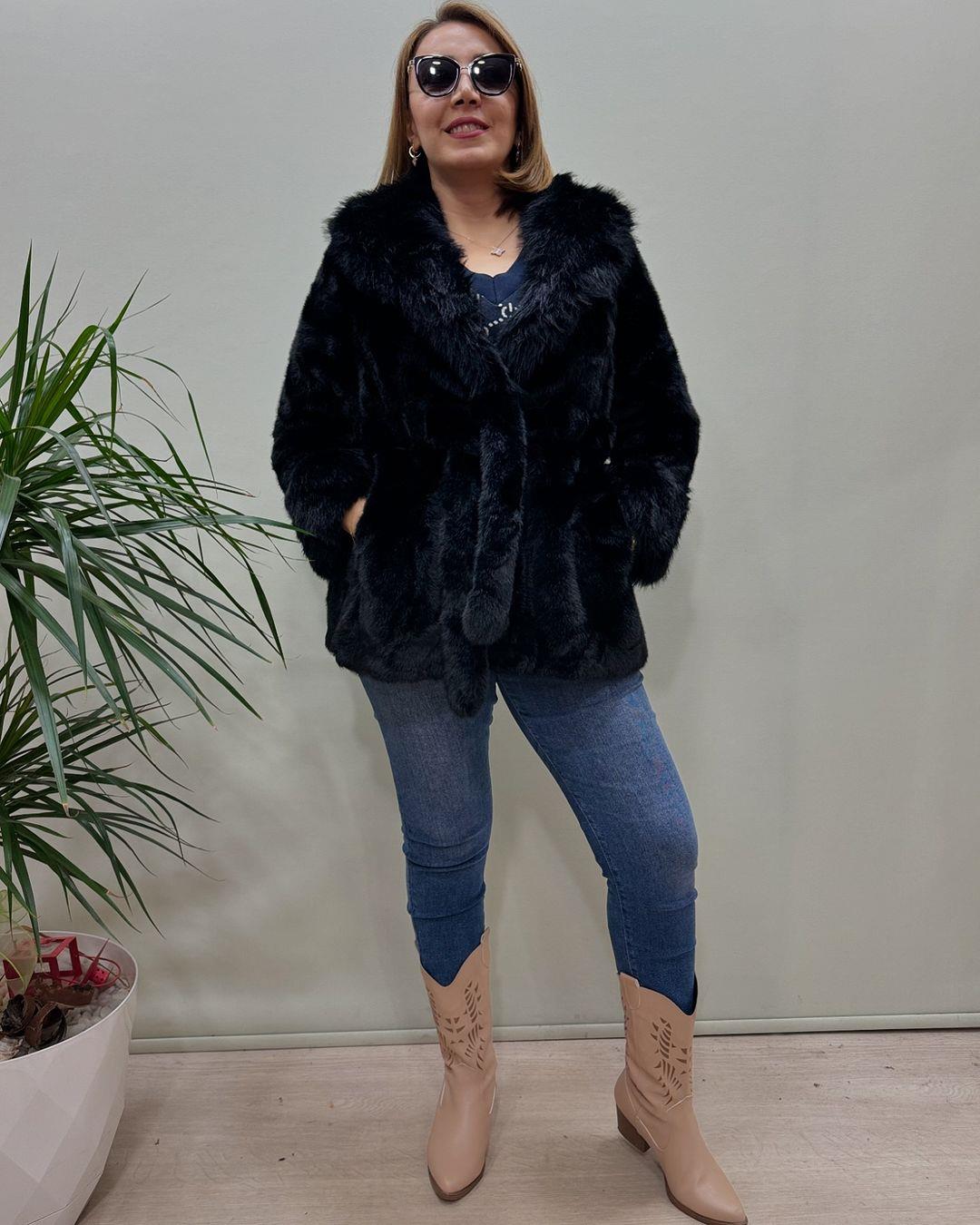 İtalyan İmitasyon Kürk - SİYAH