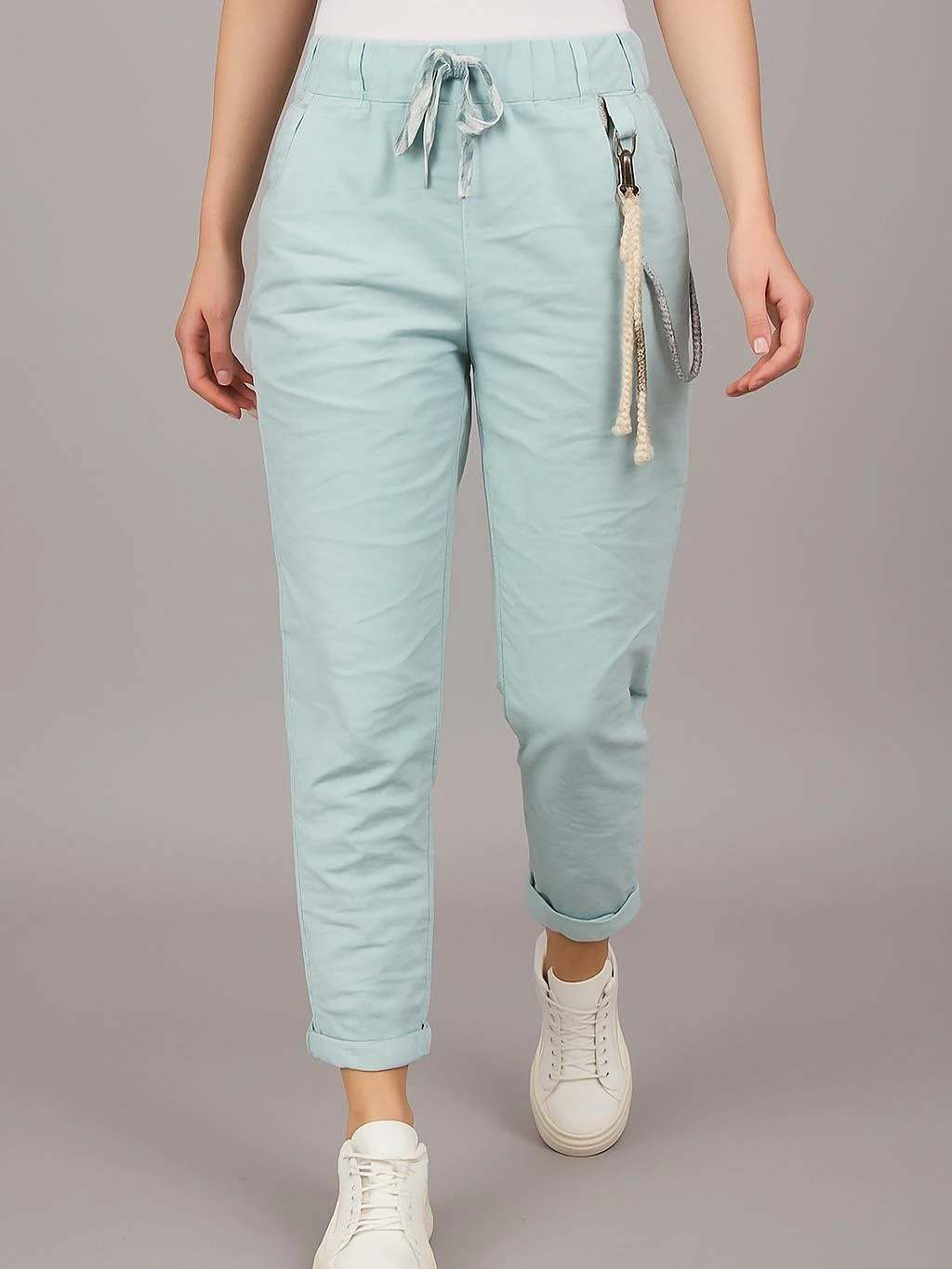 İtalyan Likralı Pantolon - AÇIK MAVİ