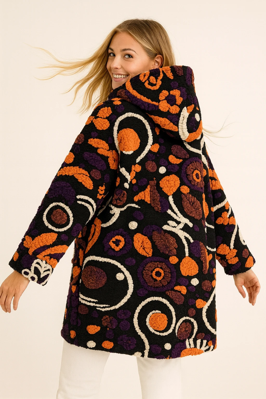 İtalyan Düğmeli Cep Detaylı Keçe Kaban - SİYAH