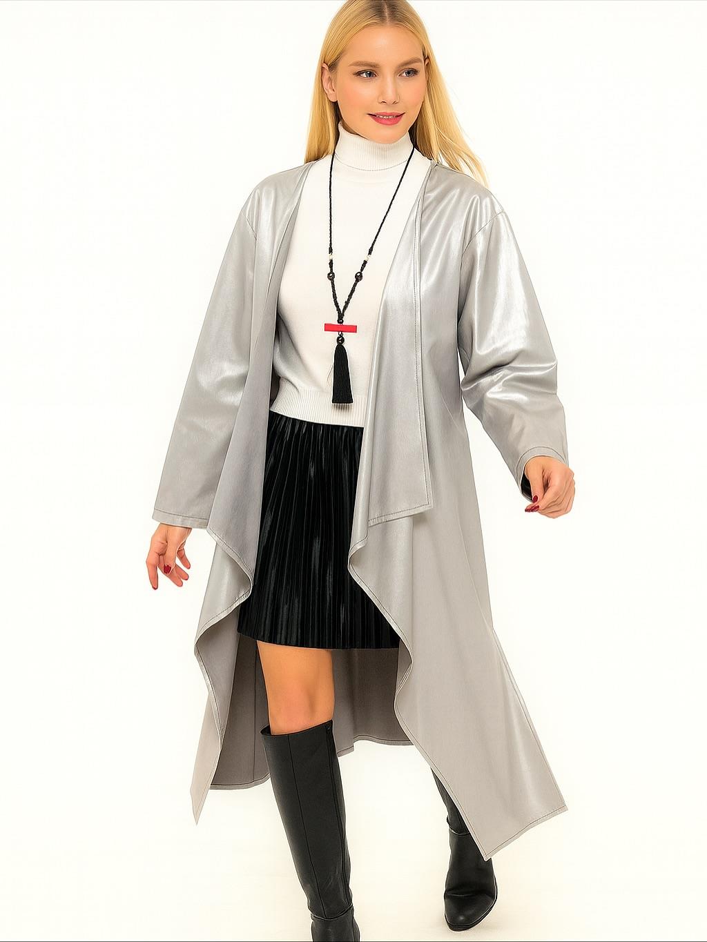 İtalyan Deri Kap - GÜMÜŞ