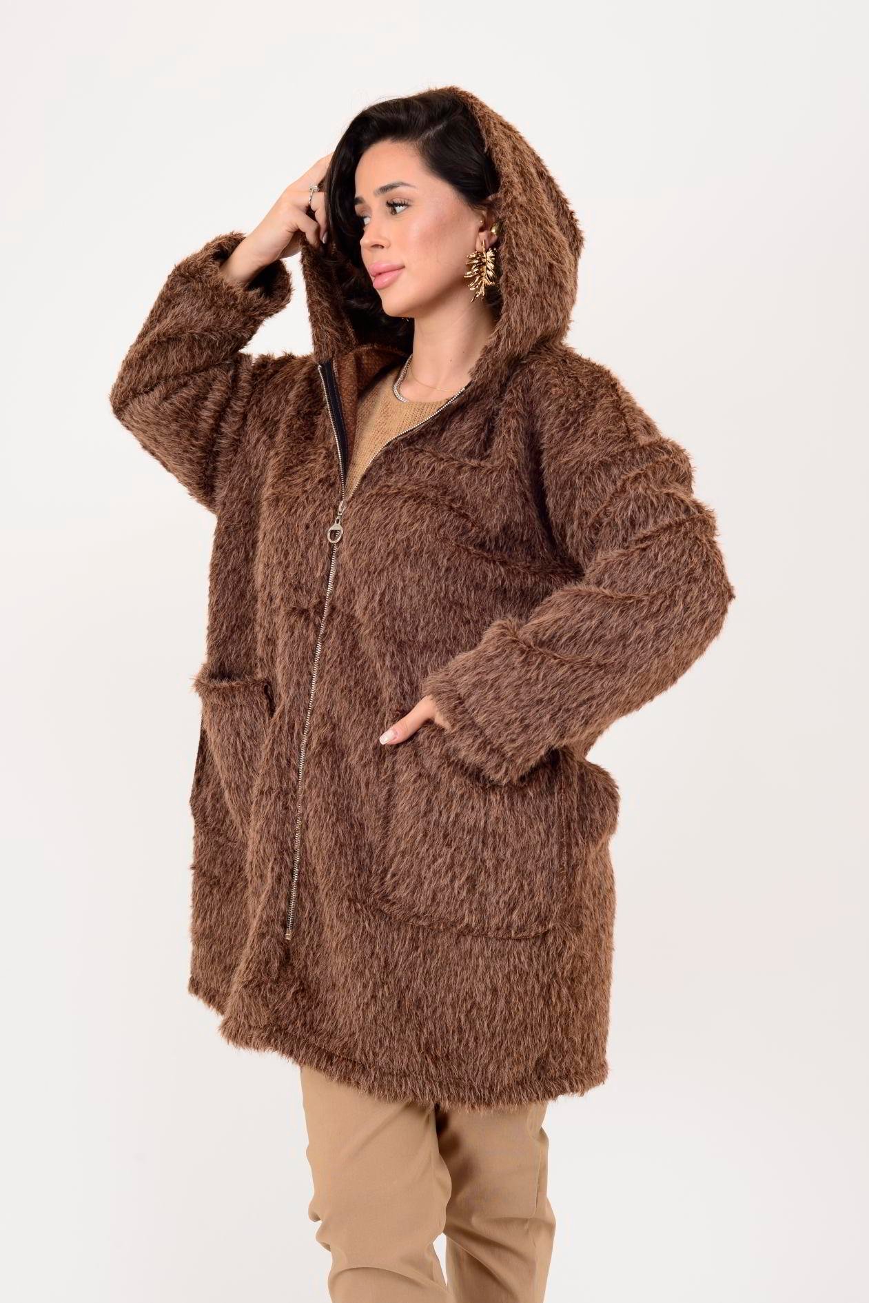 İtalyan Cep Detaylı Keçe Kaban - KAHVERENGİ