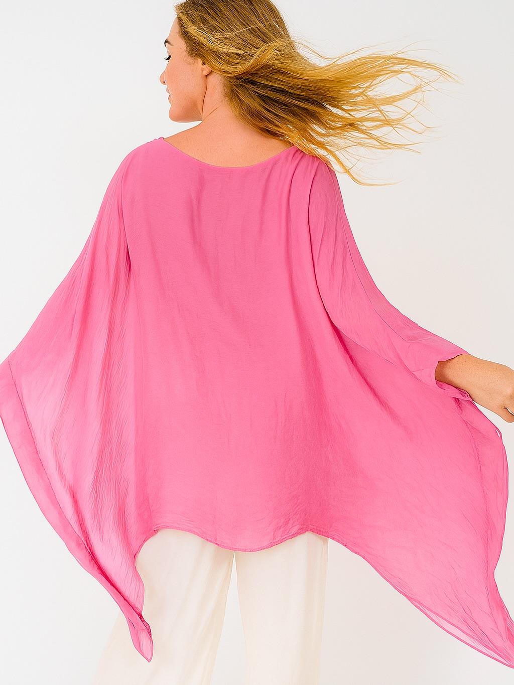 İtalyan İpek Bluz - PEMBE