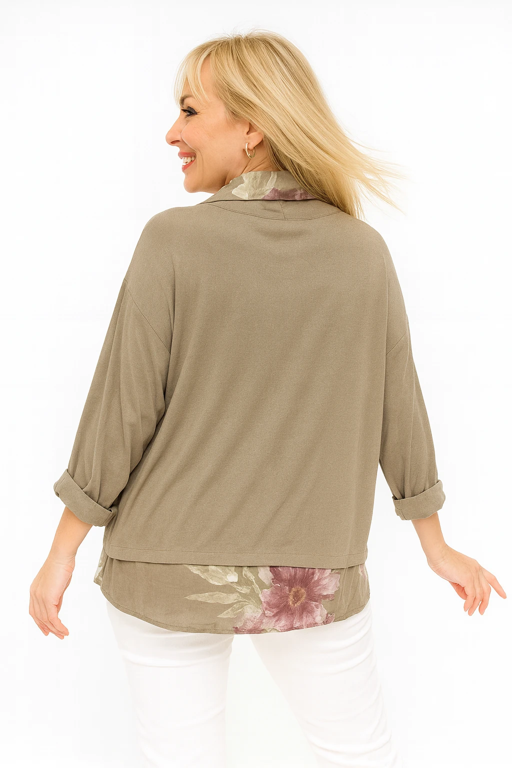 İtalyan Fularlı 3'lü Takım Bluz - VİZON