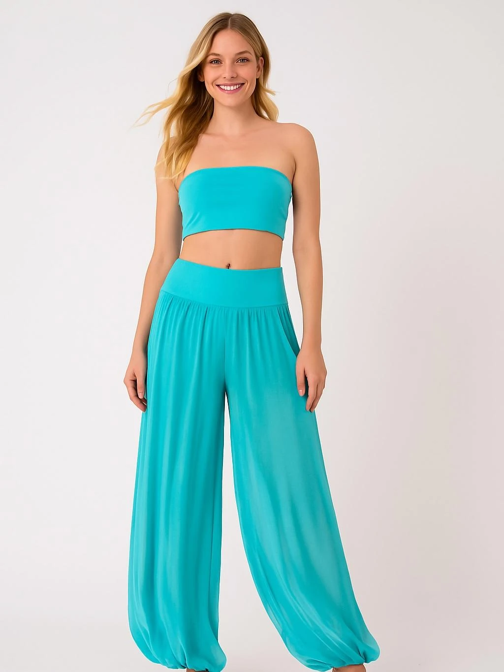 İtalyan İpek Pantolon - DENİZ MAVİSİ