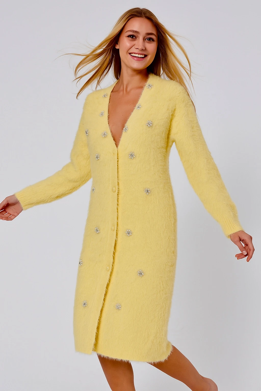 İtalyan Angora Hırka - SARI