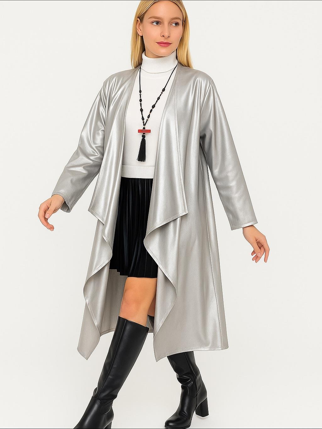 İtalyan Deri Kap - GÜMÜŞ