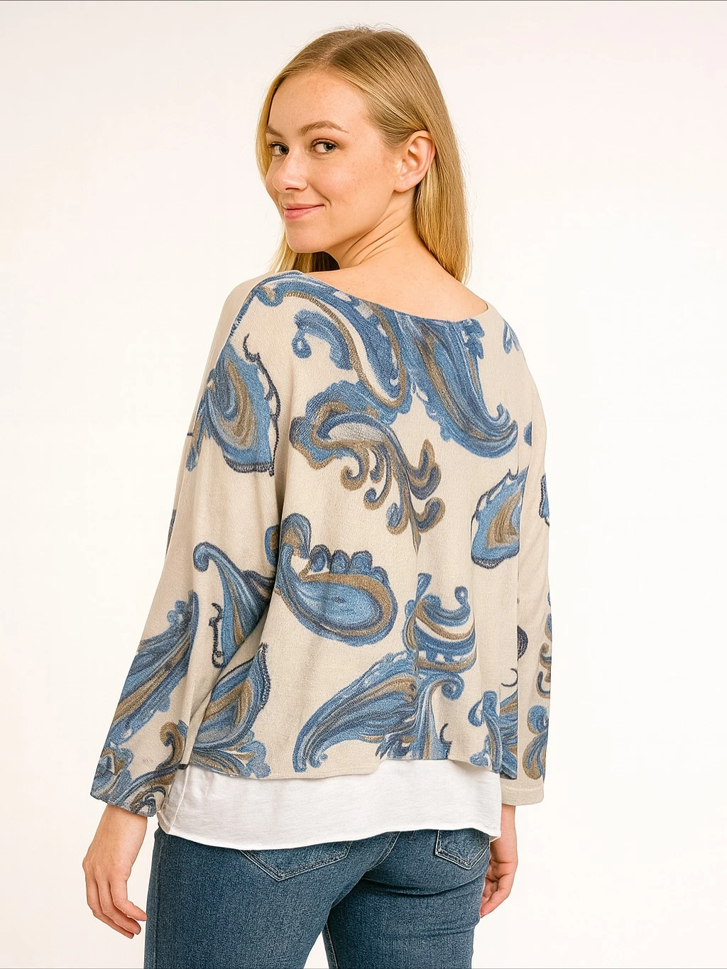 İtalyan İkili Desenli Triko Takım - BEJ