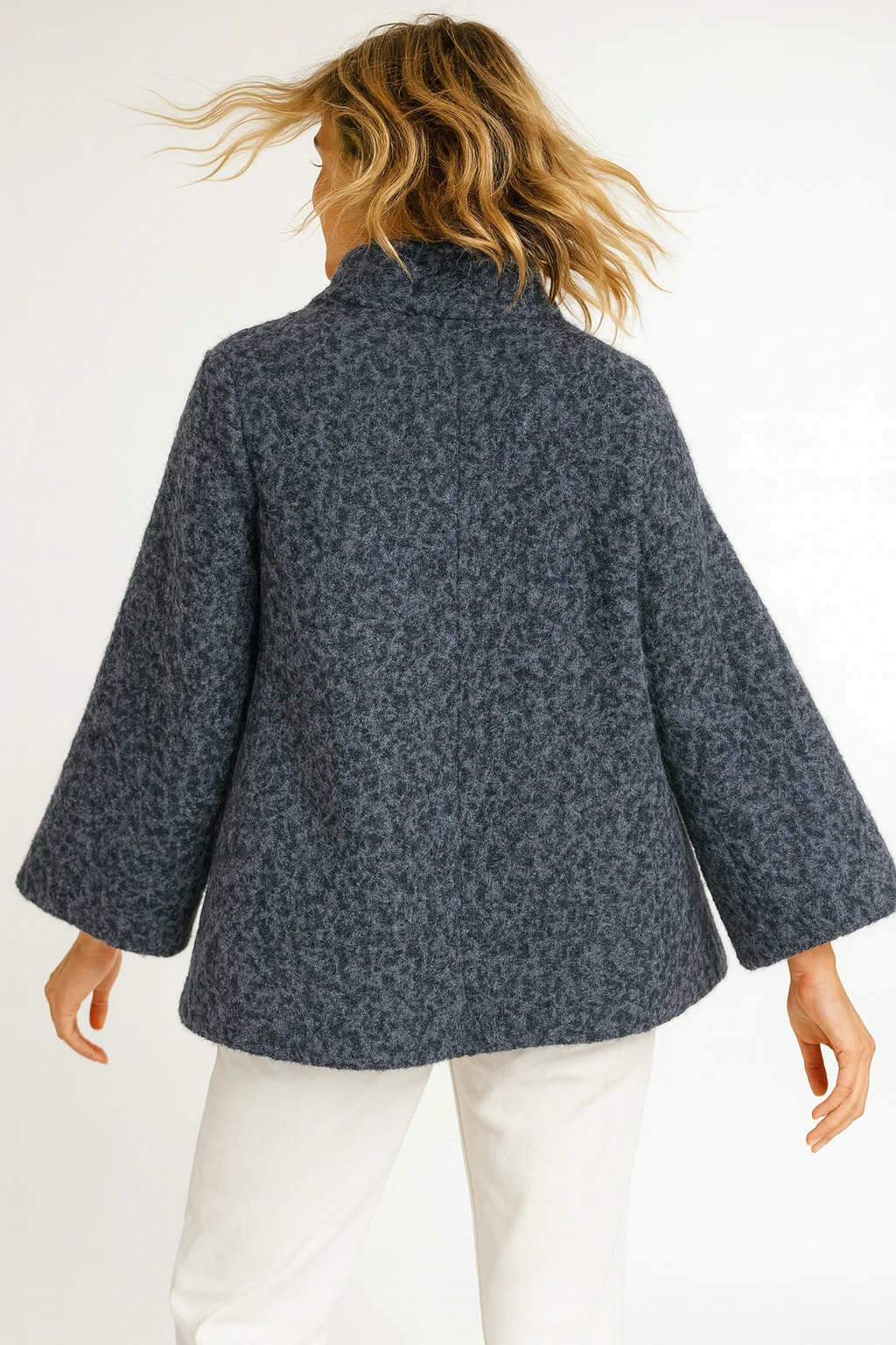 İtalyan Düğme Detaylı Keçe Ceket - GRİ