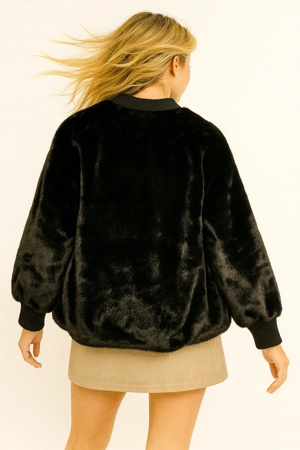 İtalyan Kürklü Ceket - SİYAH