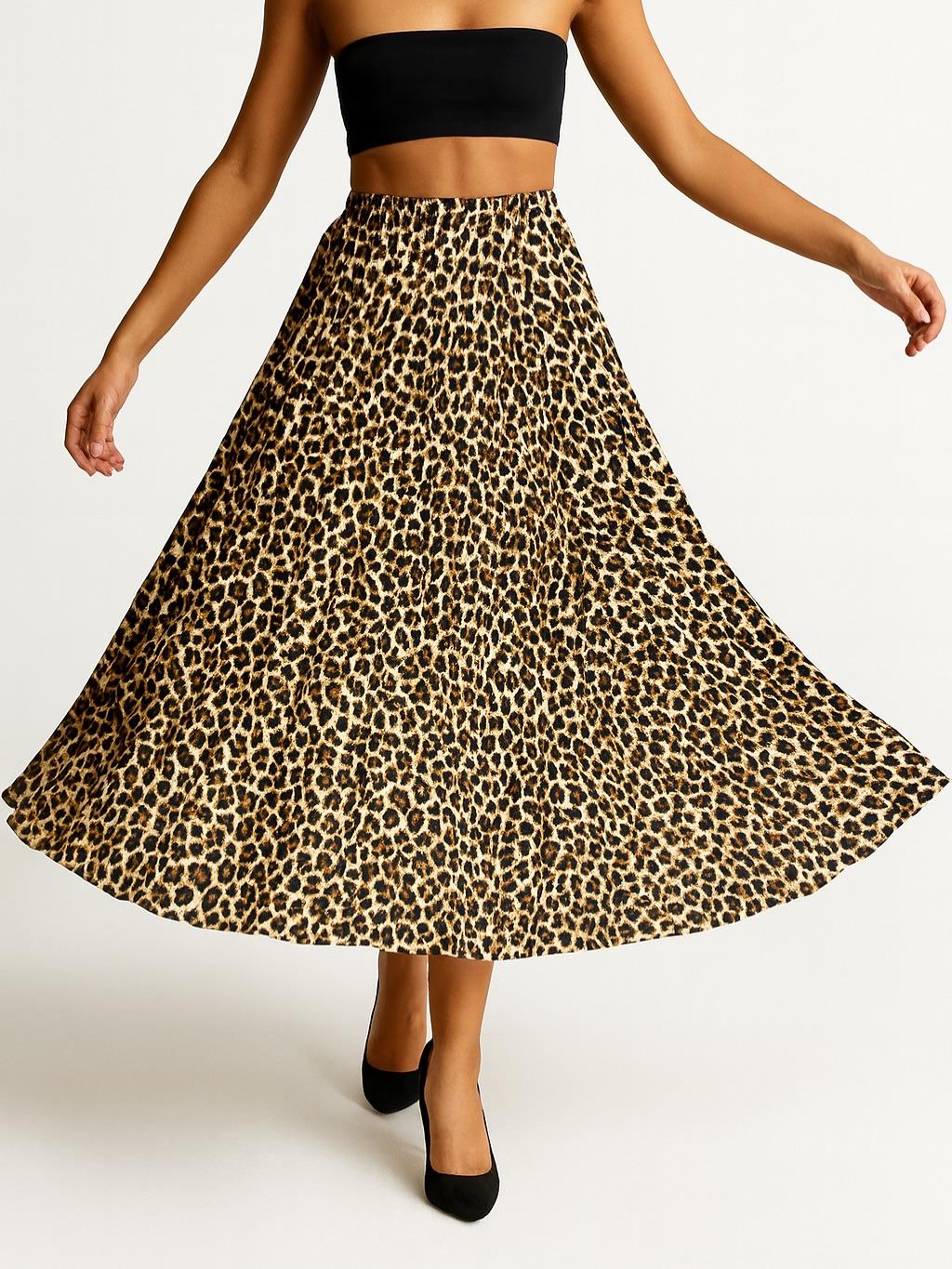 İtalyan Saten Lepoar Desen Etek