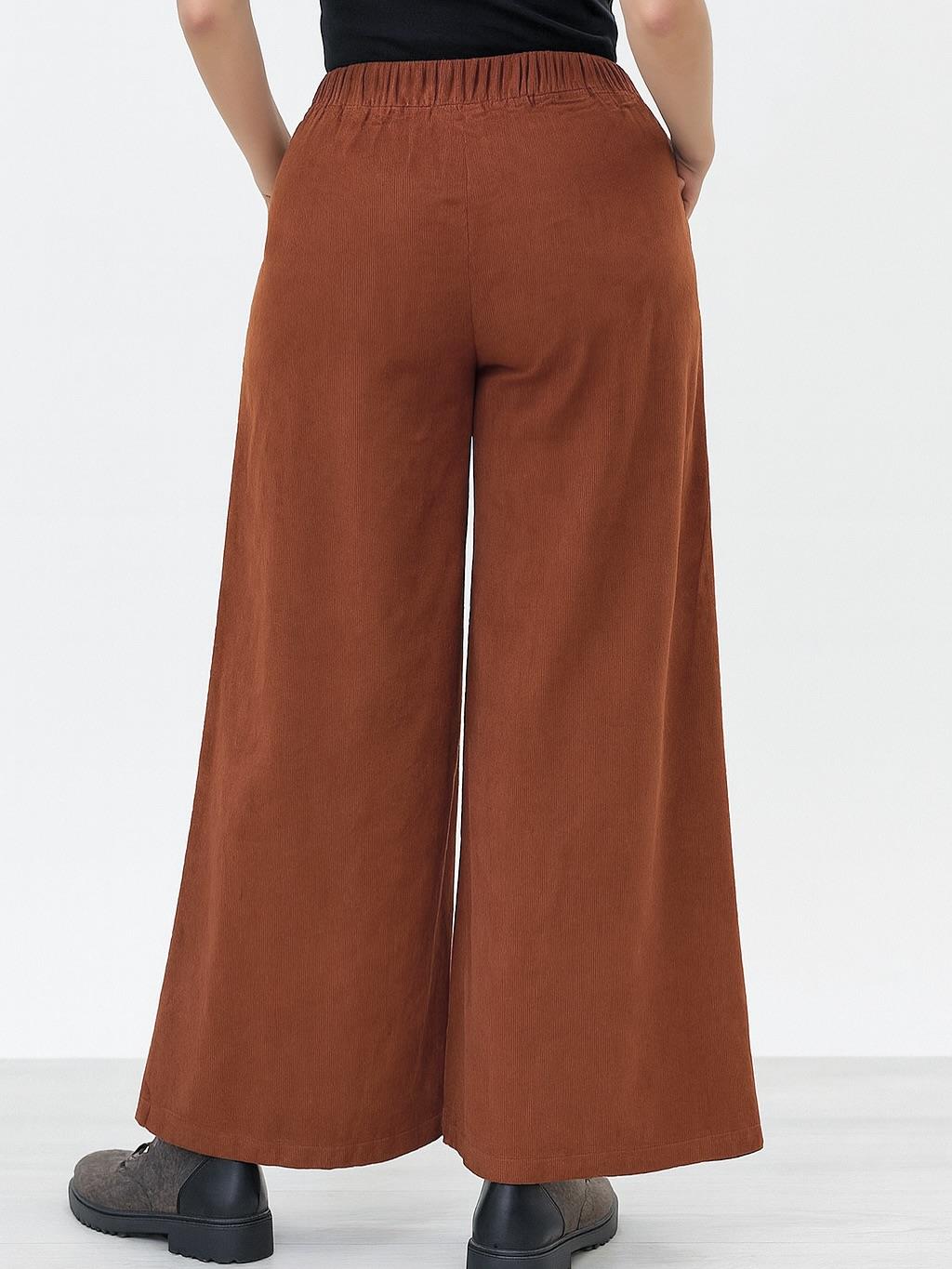 İtalyan Kadife Düğme Detaylı Pantolon - TARÇIN