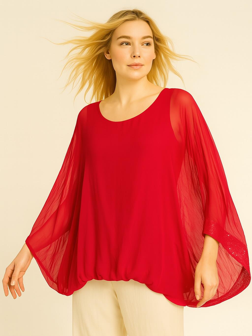 İtalyan İpek Bluz - BORDO