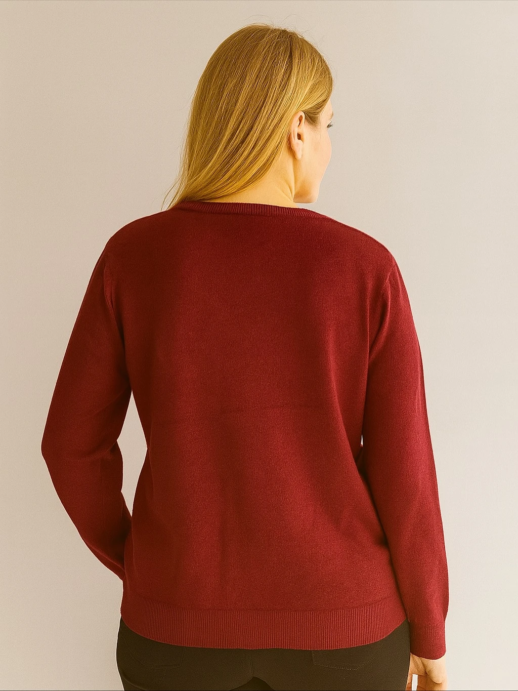 İtalyan Özel Tasarım Angora Bluz - BORDO