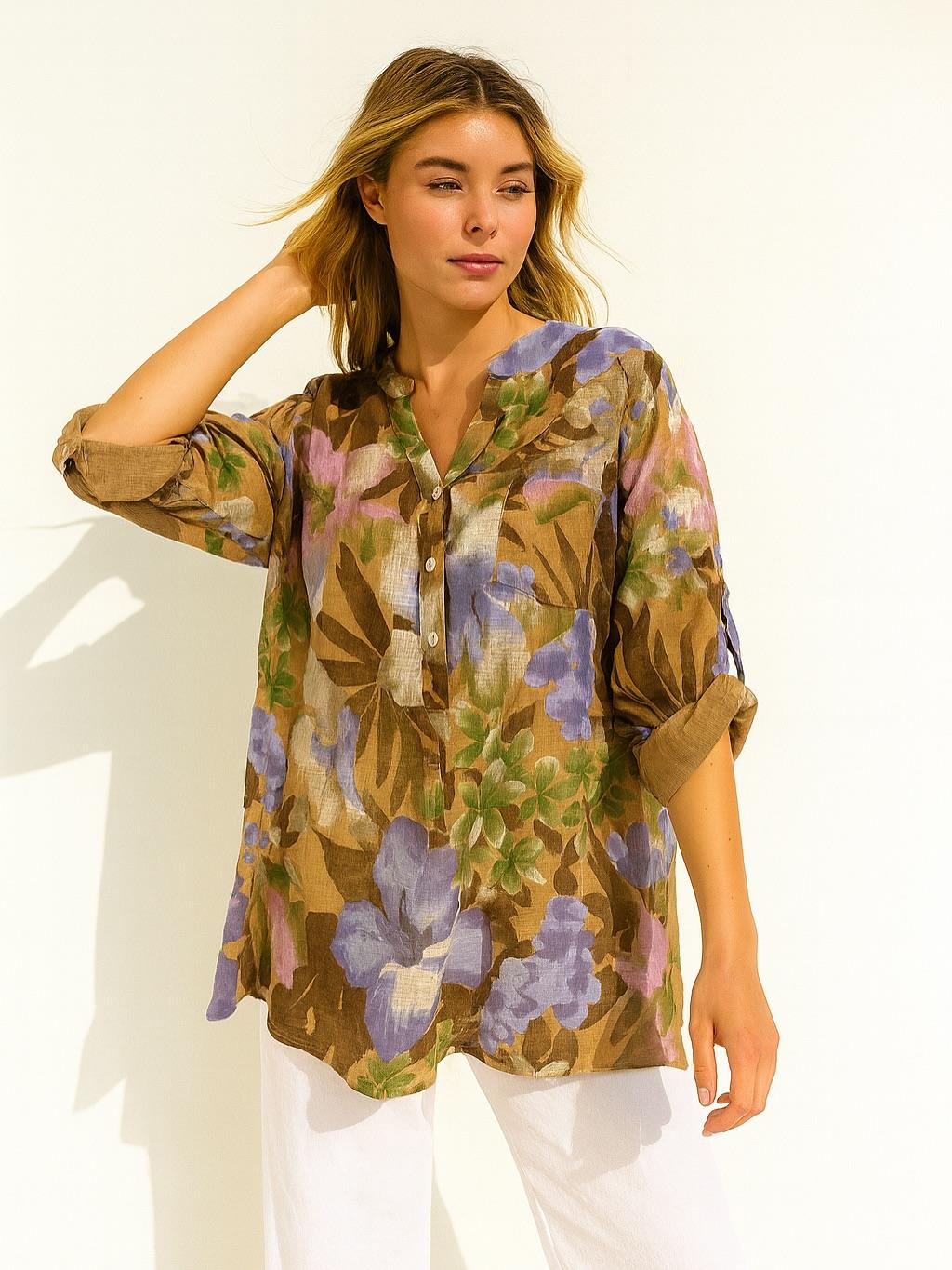 İtalyan Pamuk Keten Gömlek - BAL