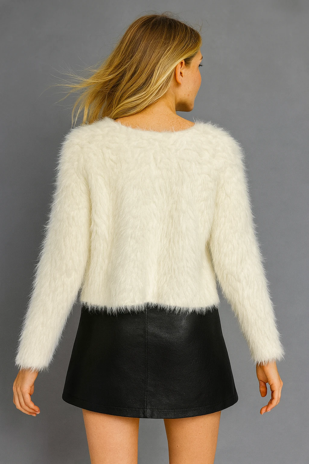 İtalyan Angora Bluz - BEYAZ