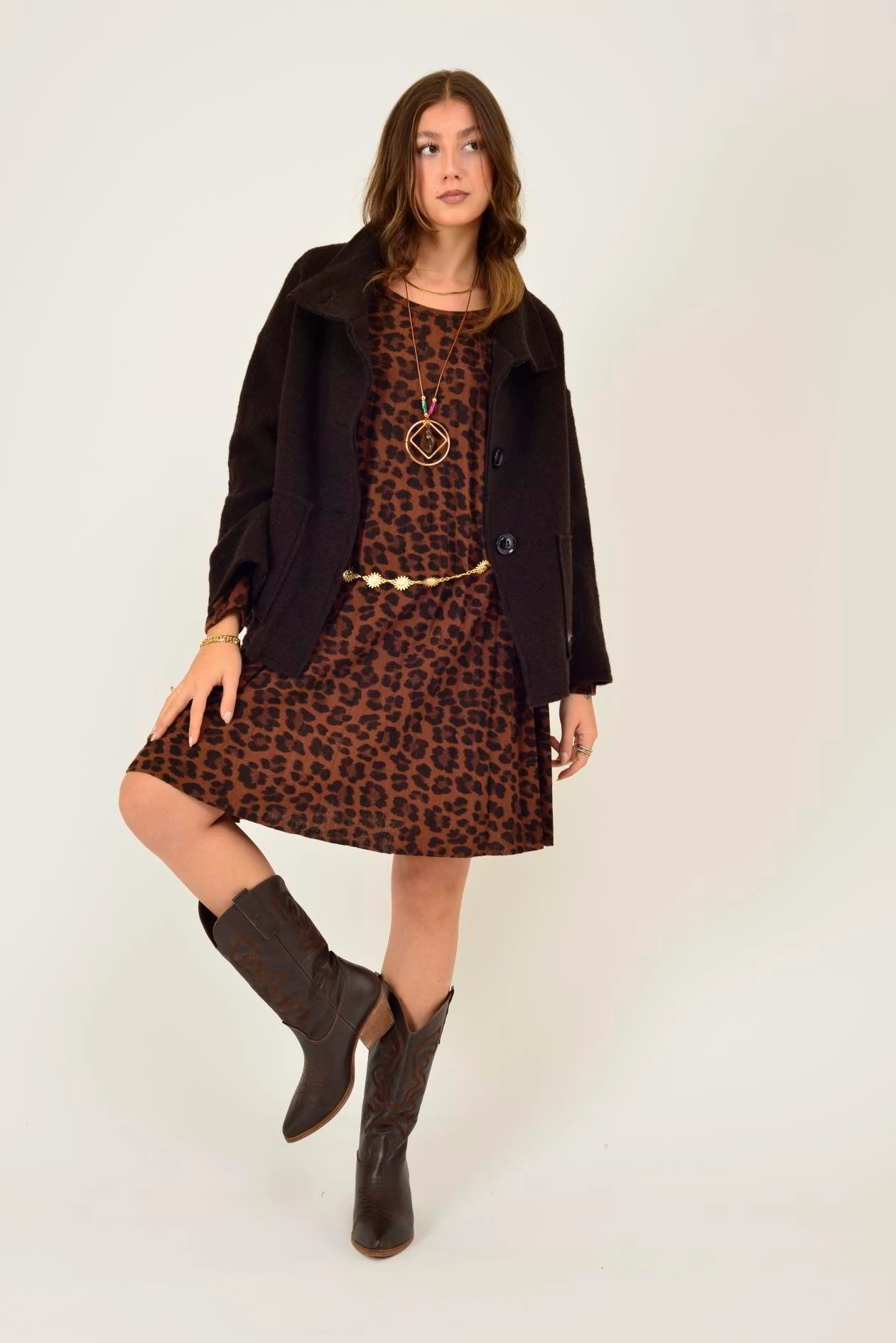 İtalyan Düğme Detaylı Keçe Ceket - ACI KAHVE