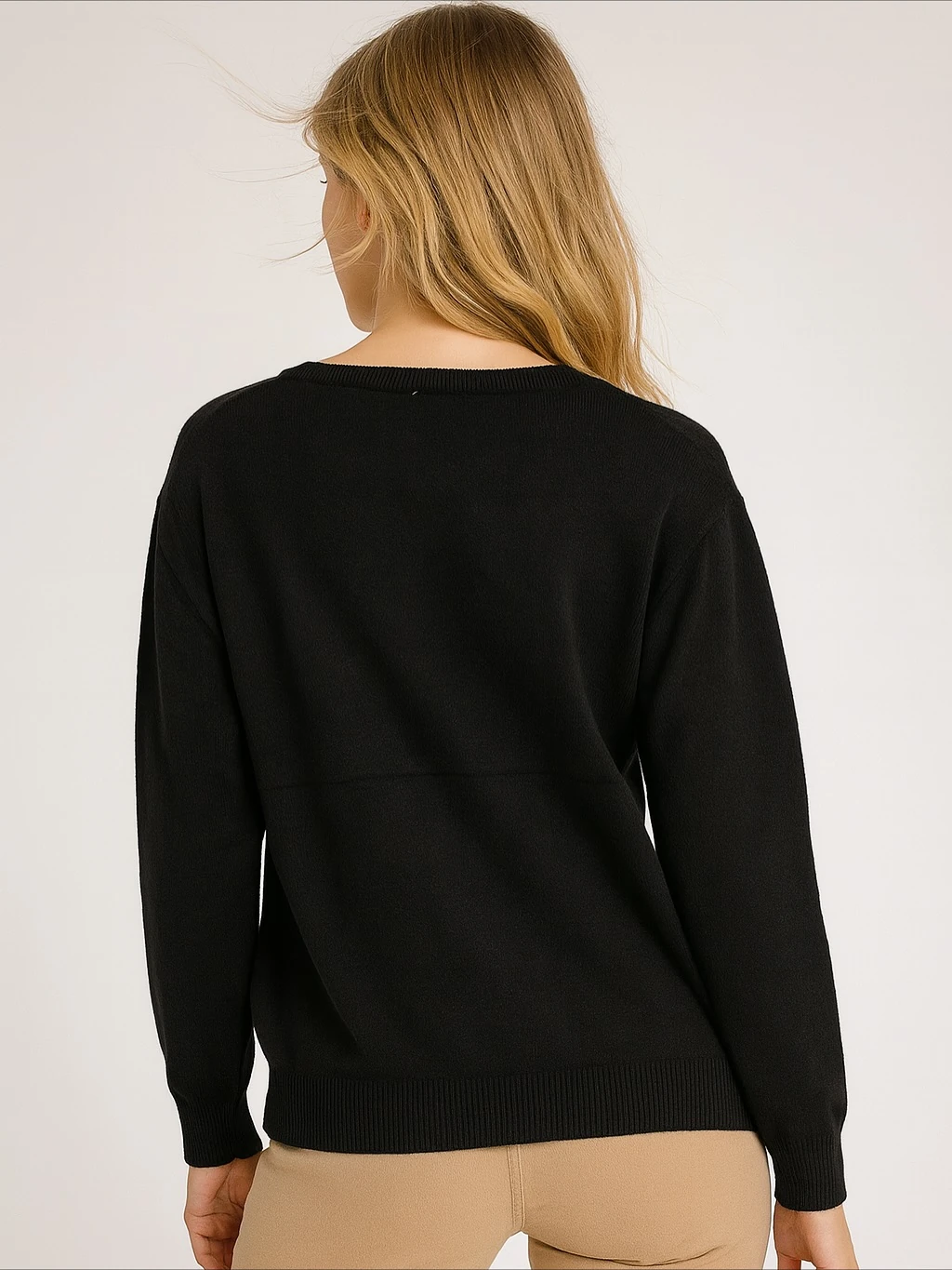 İtalyan Özel Tasarım Angora Bluz - SİYAH