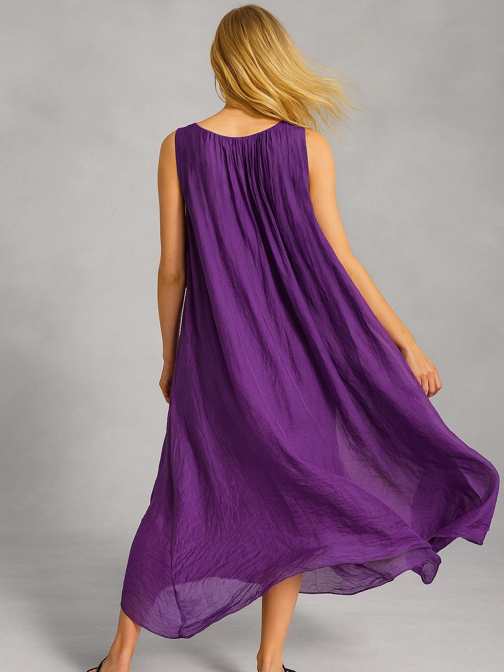 İtalyan İpek Elbise - MOR