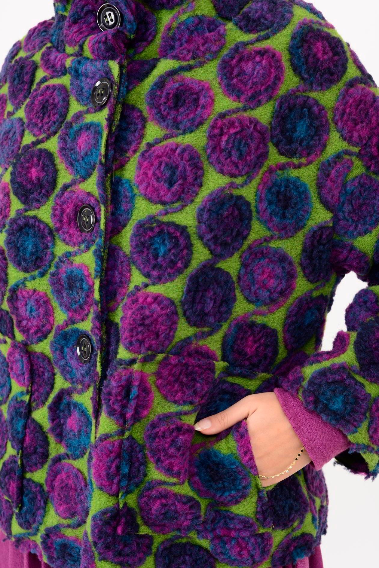 İtalyan Cep Detaylı Keçe Ceket - MOR