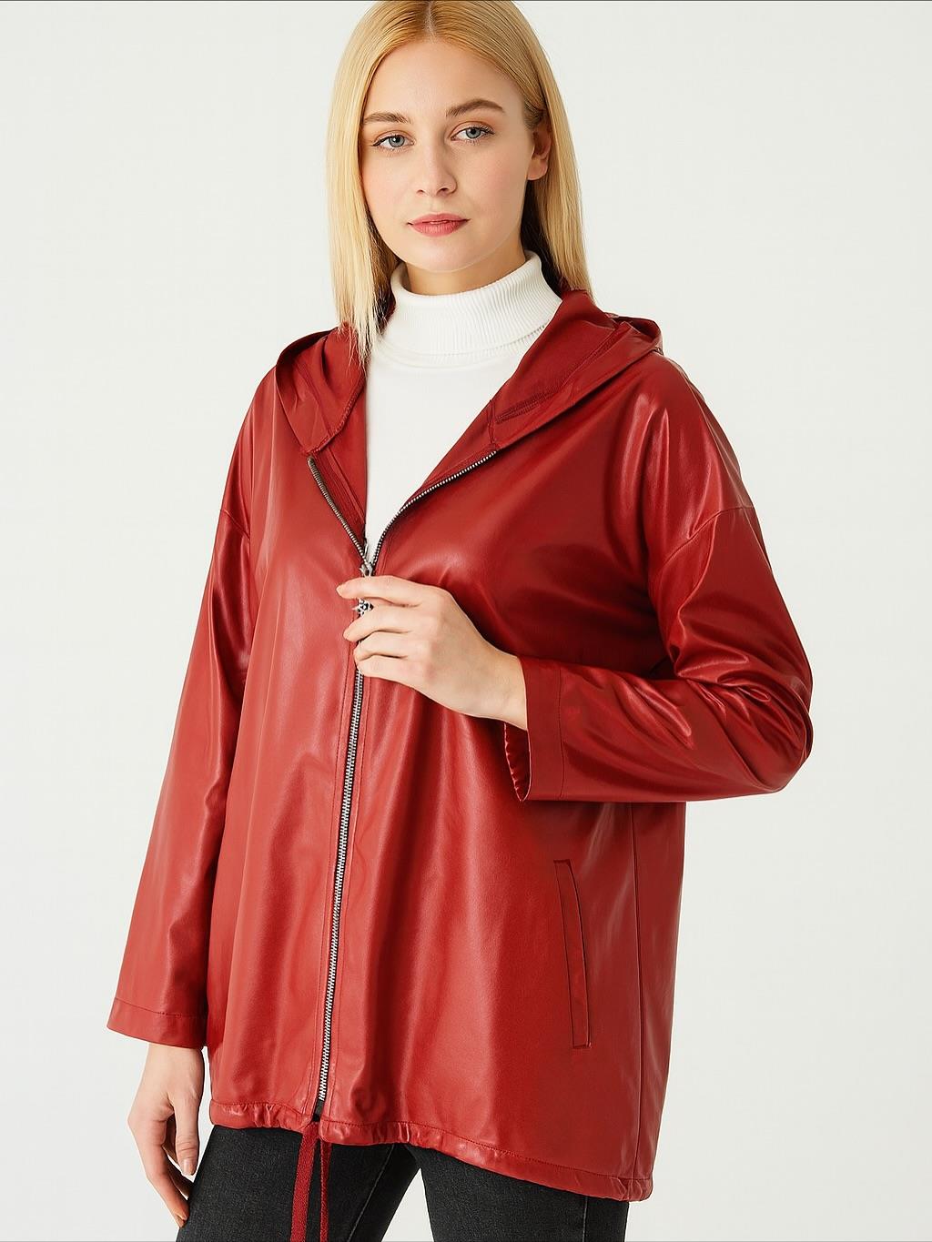 İtalyan Deri Ceket - KIRMIZI