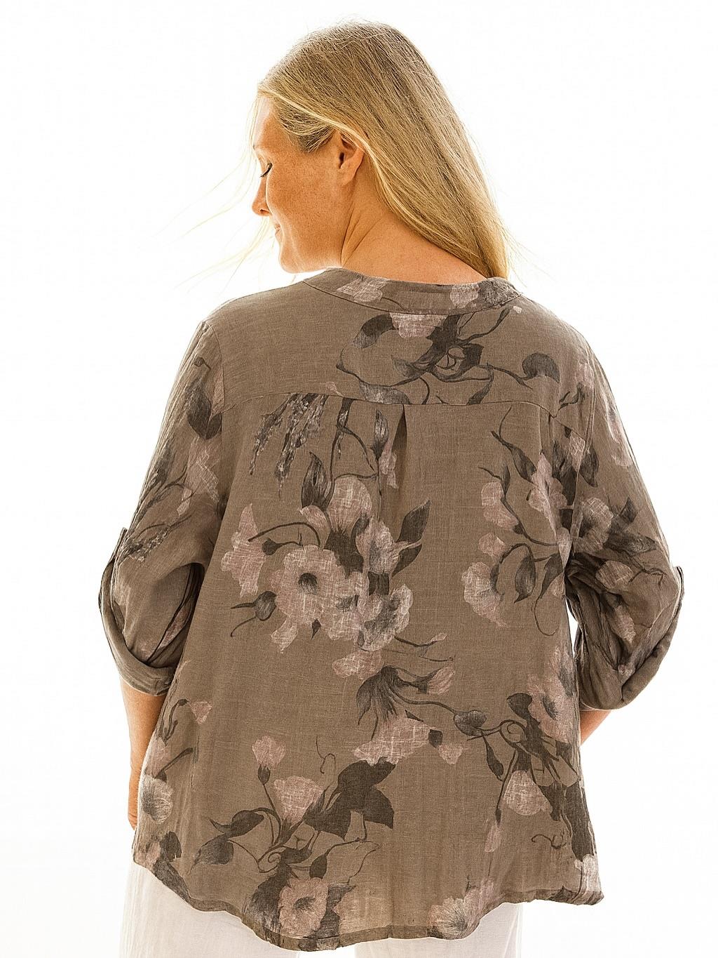 İtalyan Pamuk Keten Gömlek - VİZON