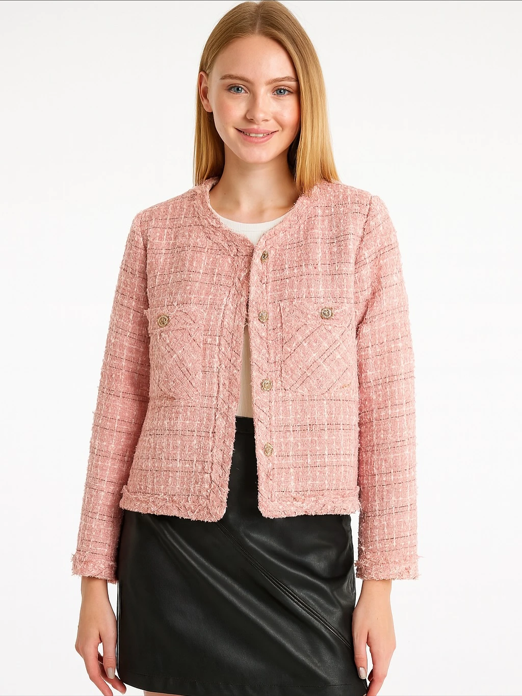 İtalyan Özel Tasarım Şanel Ceket - PEMBE