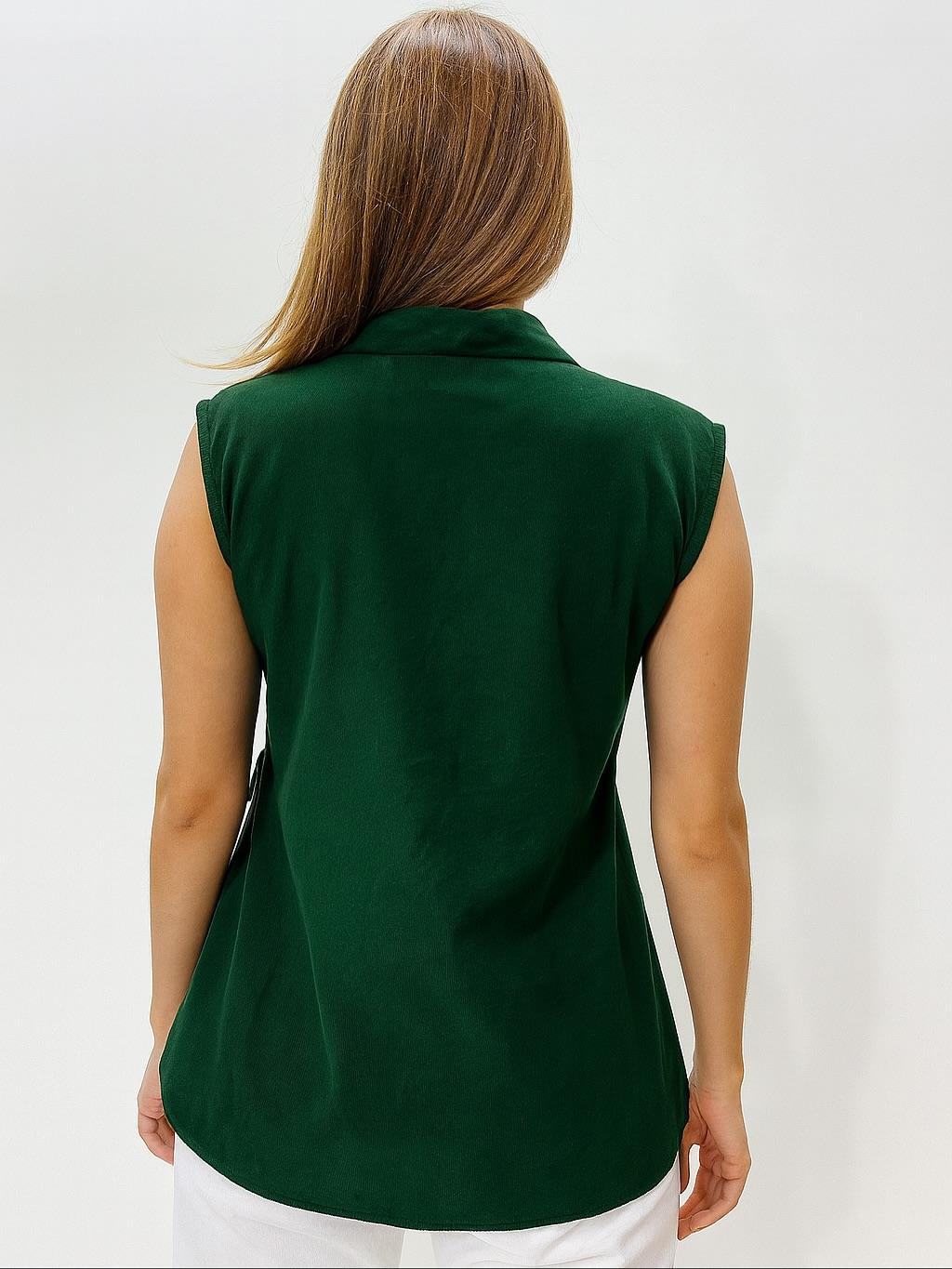 İtalyan Kadife Tasarım Yelek - ZÜMRÜT YEŞİLİ