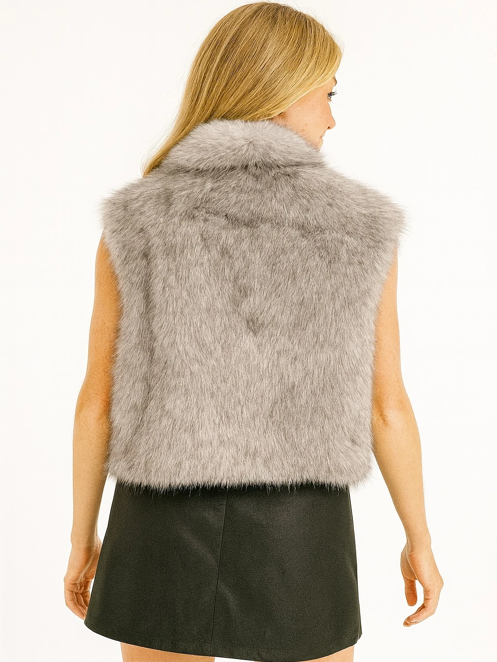 İtalyan Kürk Yelek - GRİ