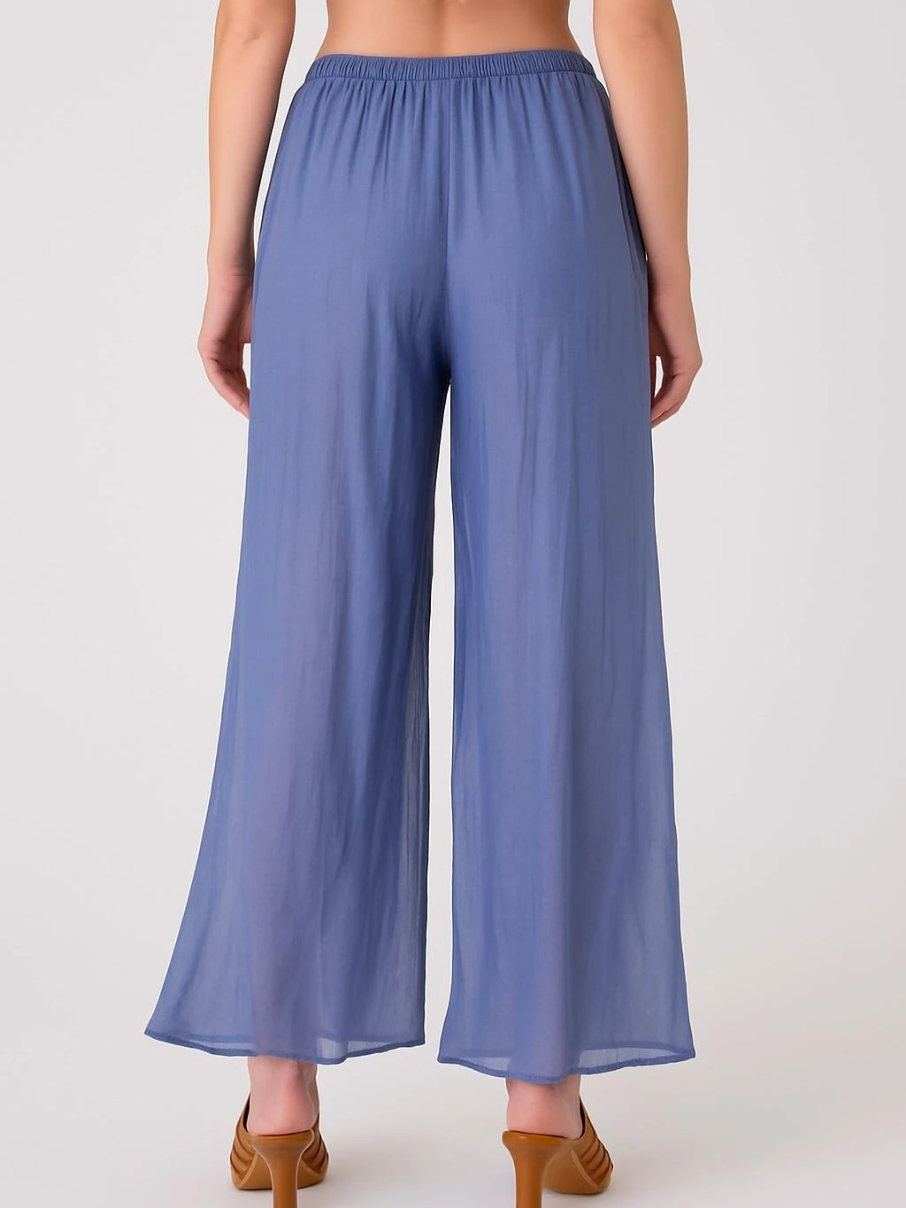 İtalyan İpek Pantolon - MAVİ