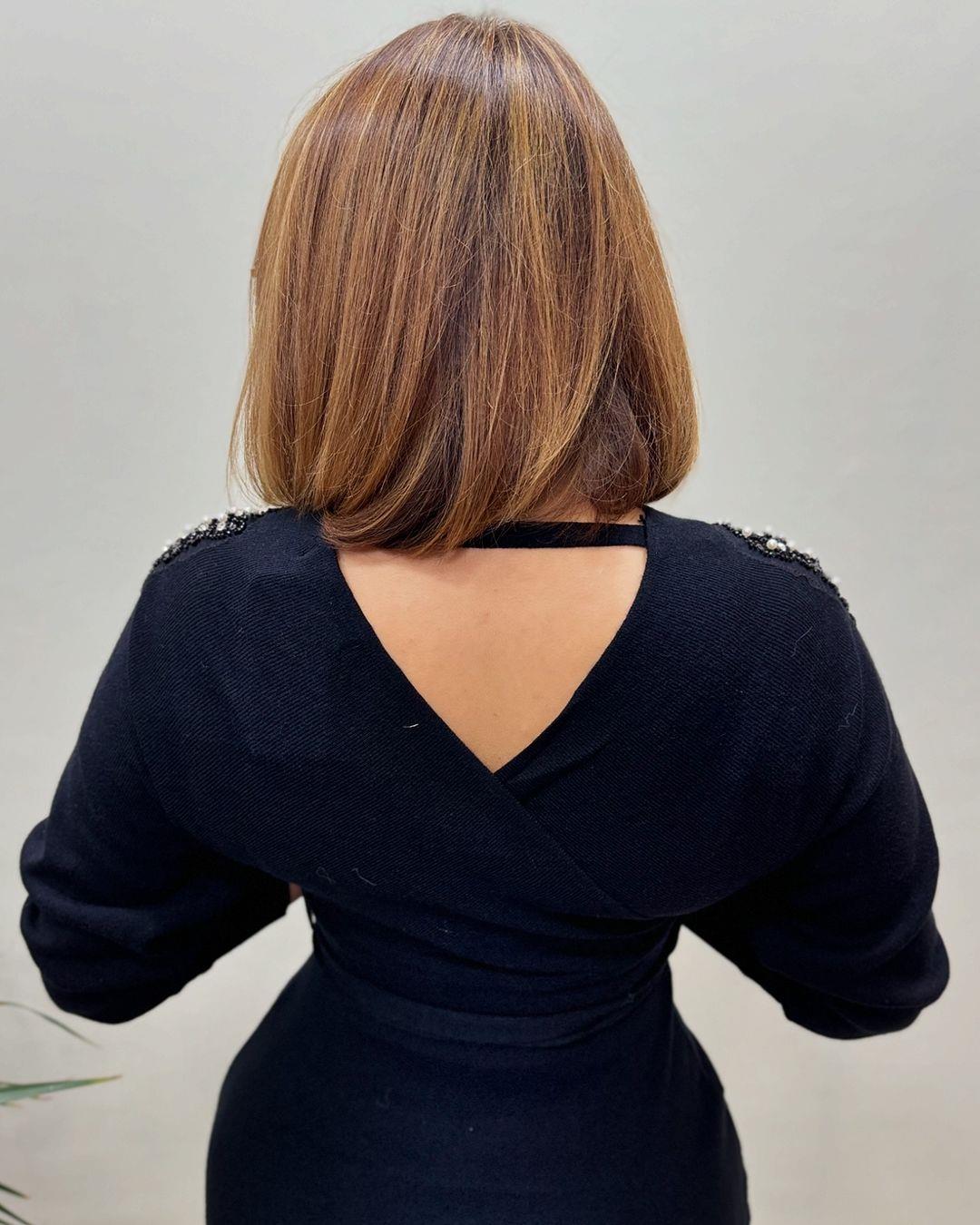 İtalyan Angora Özel Tasarım Elbise - SİYAH