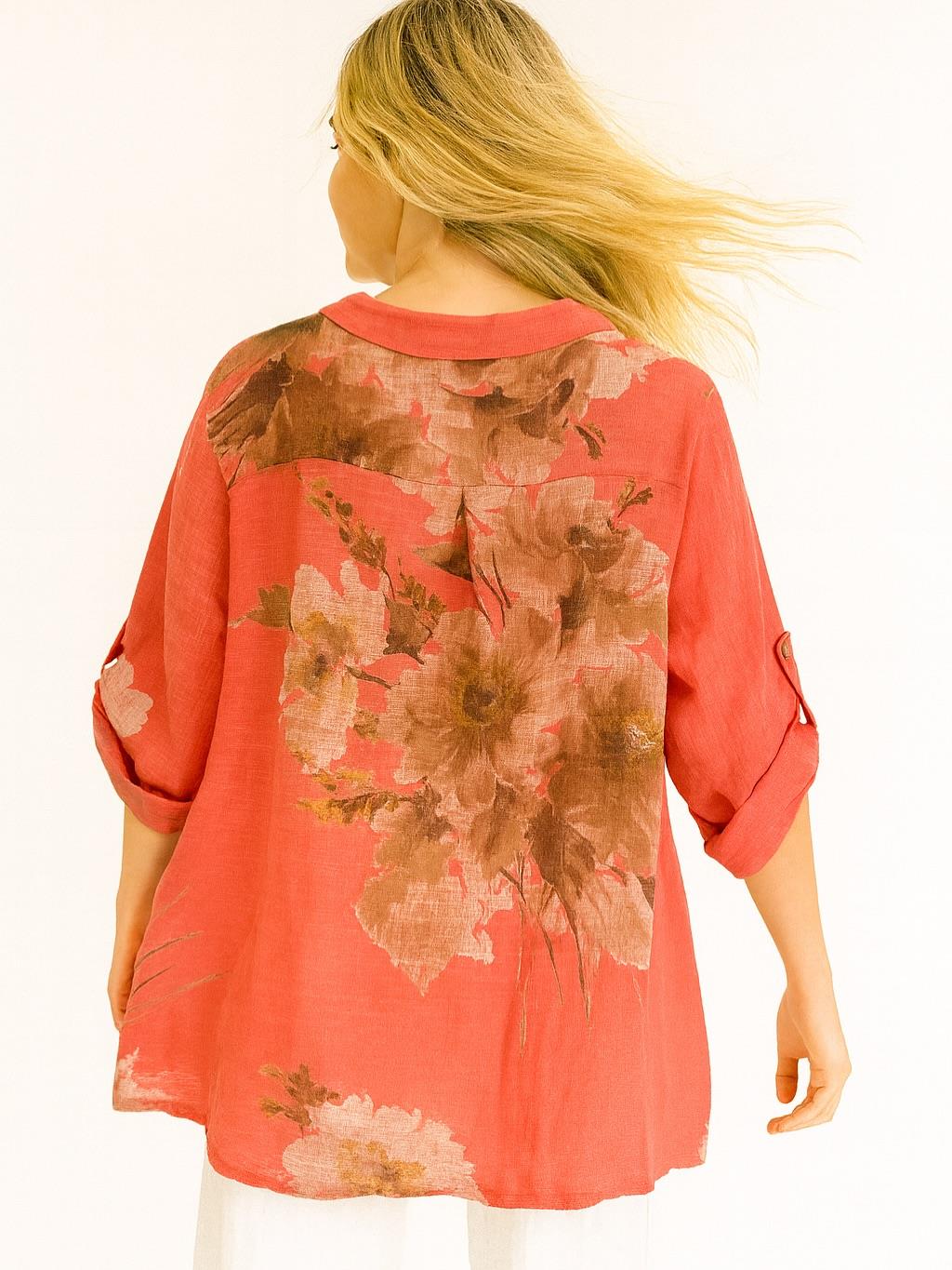 İtalyan Pamuk Keten Gömlek - MERCAN