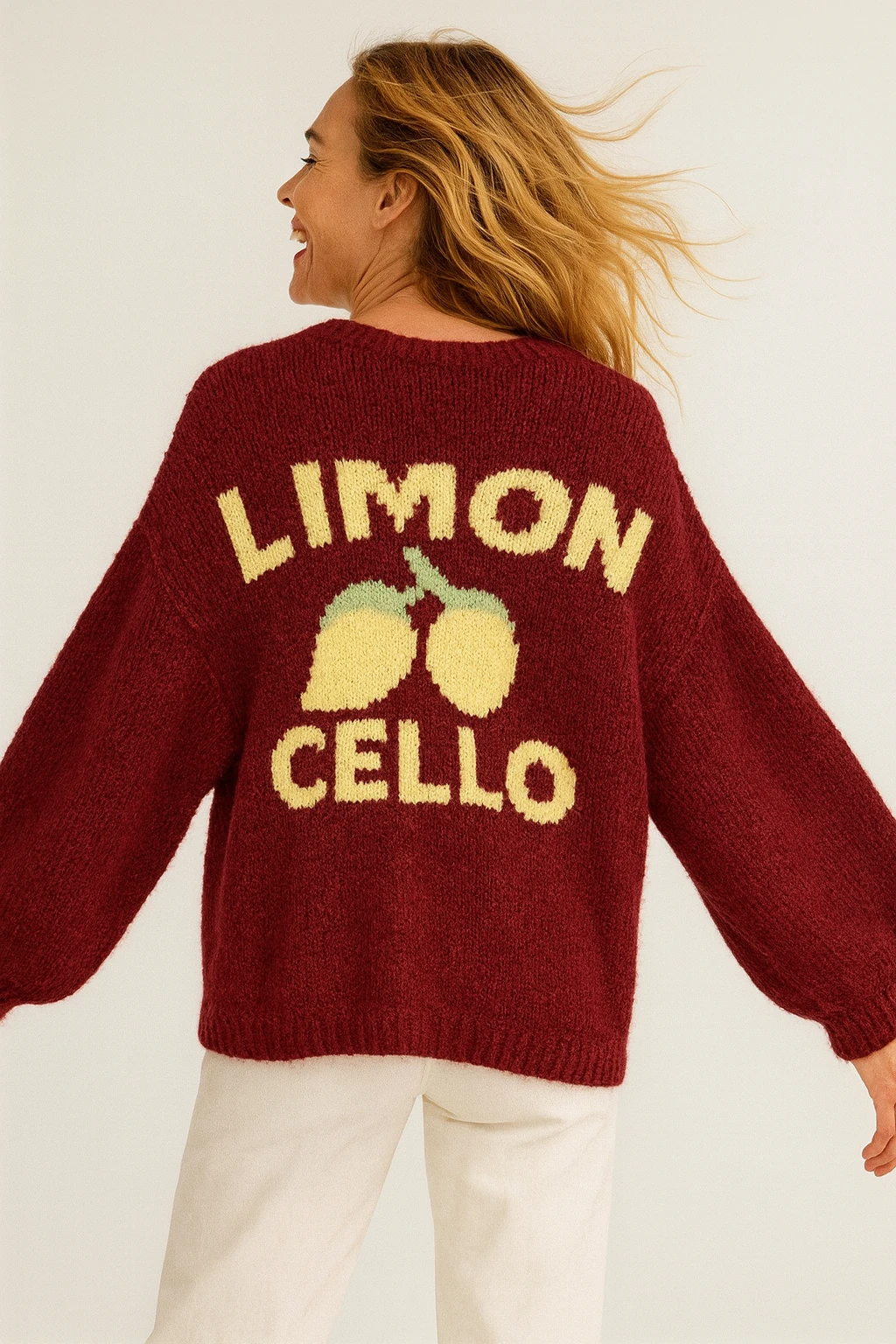 İtalyan Limon Detaylı Hırka - BORDO