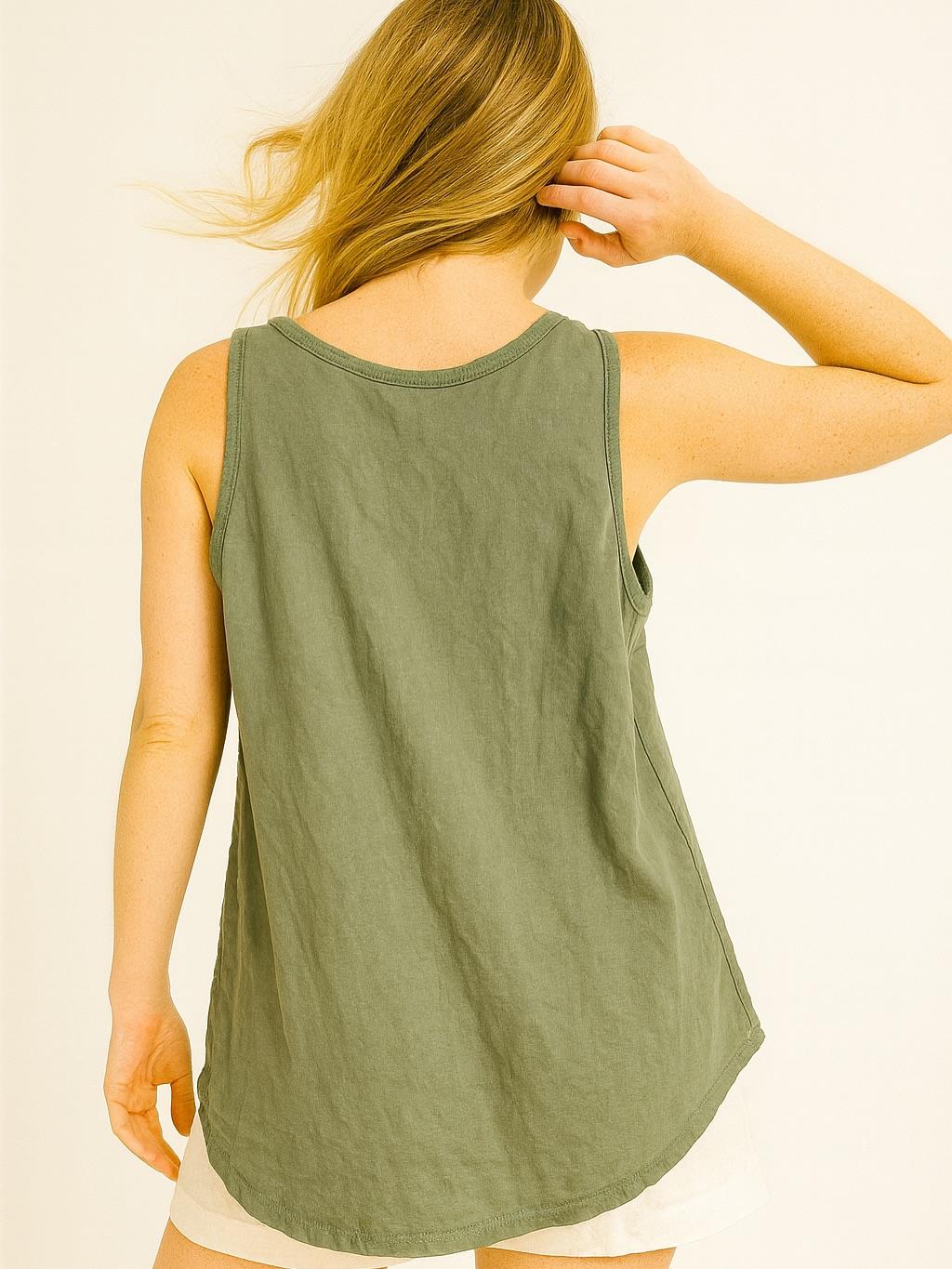 İtalyan Keten Bluz - HAKİ