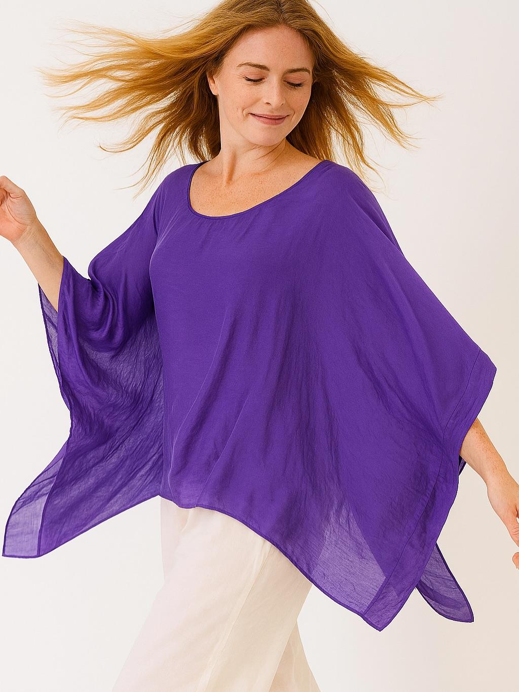 İtalyan İpek Bluz - MOR