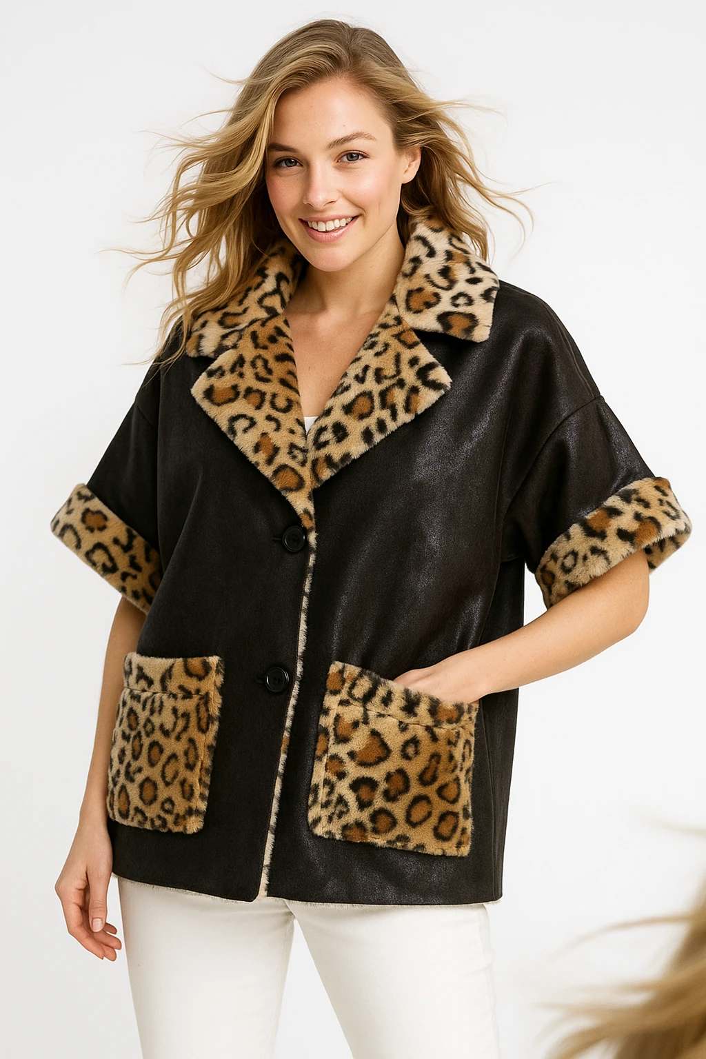 İtalyan Nubuk Kürklü Ceket - SİYAH