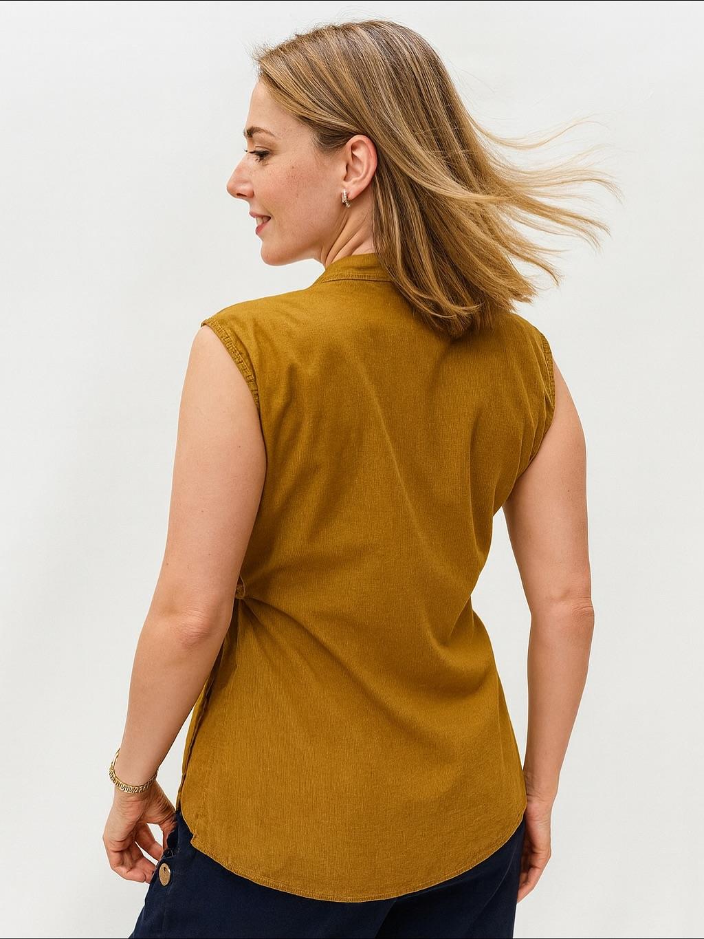 İtalyan Kadife Tasarım Yelek - HARDAL