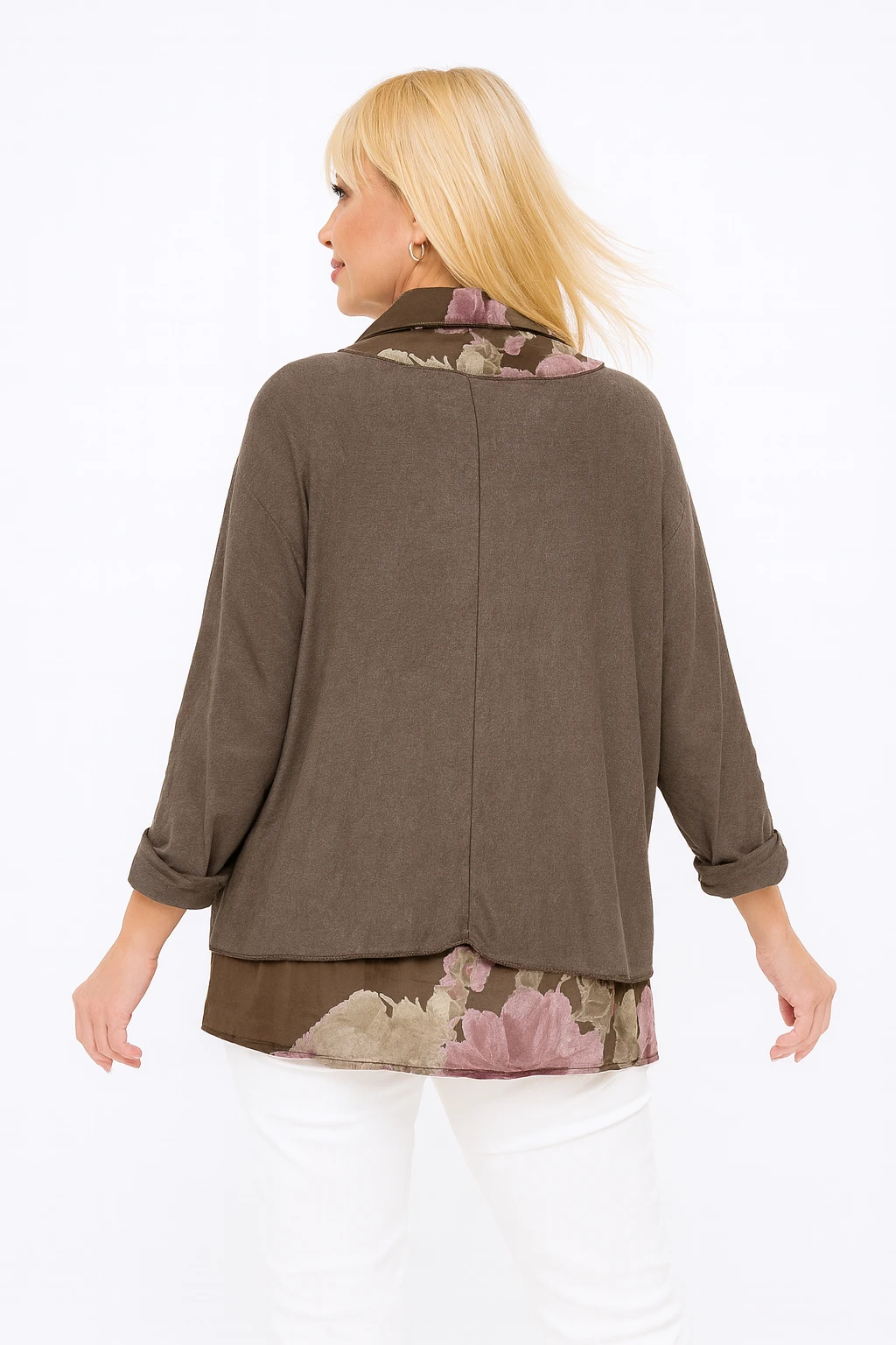 İtalyan Fularlı 3'lü Takım Bluz - KAHVERENGİ