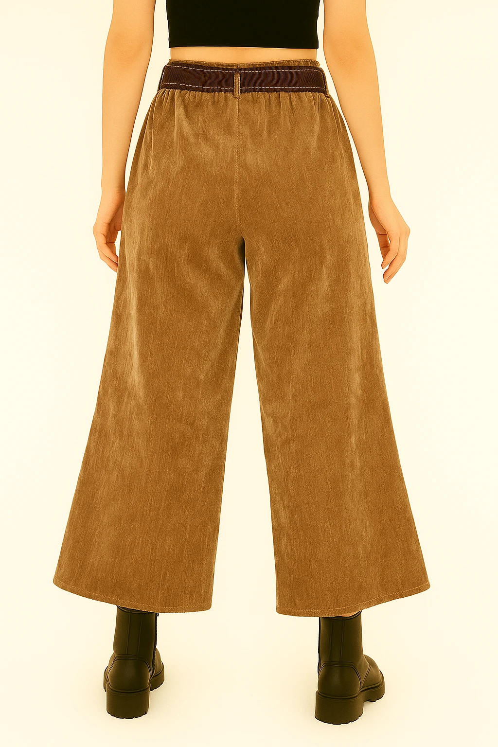 İtalyan Geniş Paça İnce Fitilli Kadife Pantolon - BAL