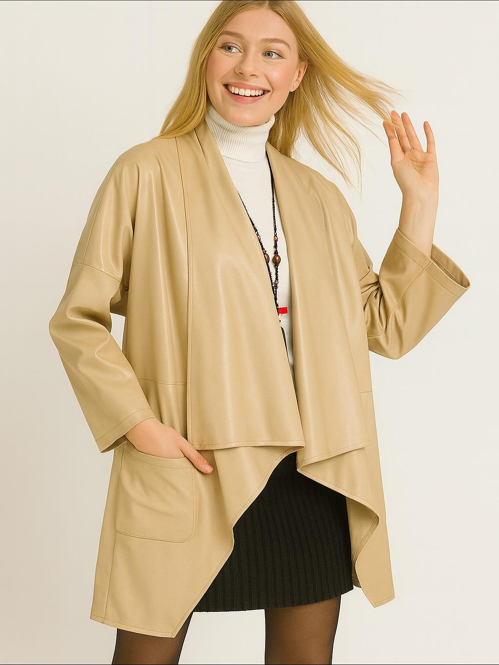 İtalyan Kısa Deri Kap - VİZON