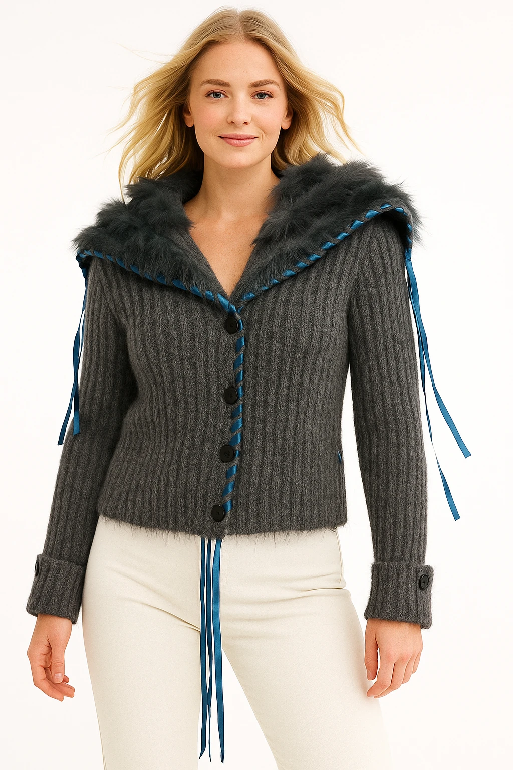 İtalyan Tasarım Triko Hırka - ANTRASİT