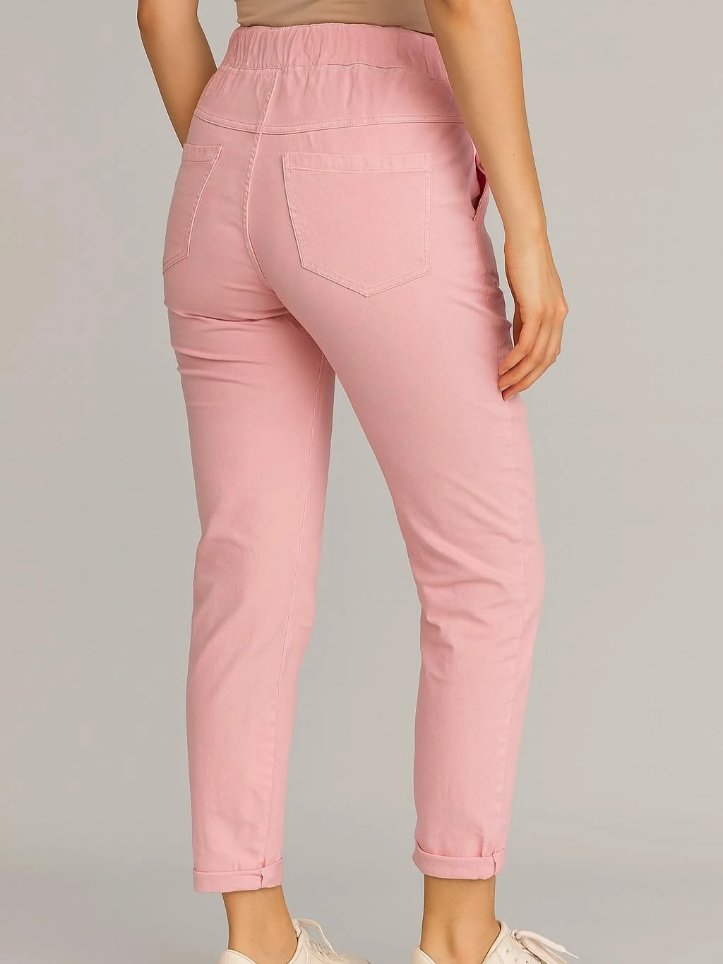 İtalyan Pul Payet Kalp Detaylı Likralı Pantolon - PEMBE