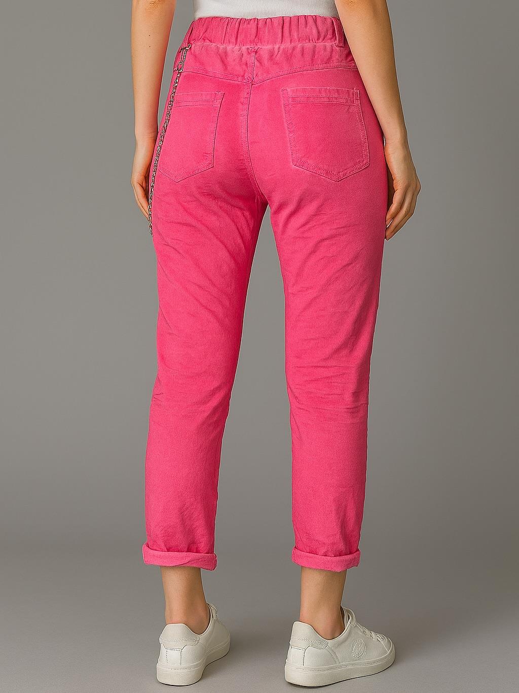 İtalyan Likralı Pantolon - FUŞYA