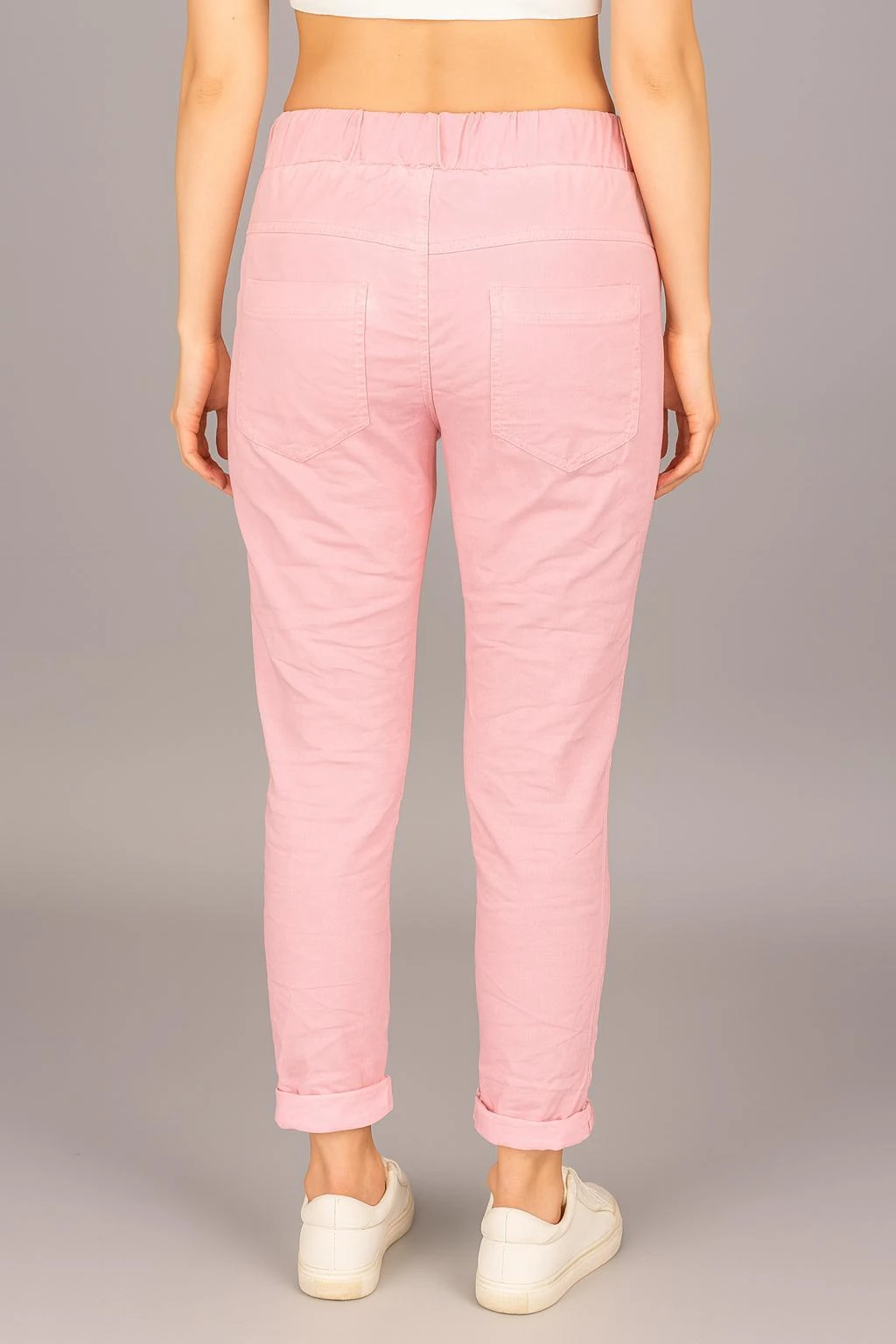 İtalyan Pul Payet Detaylı Likralı Pantolon - PEMBE