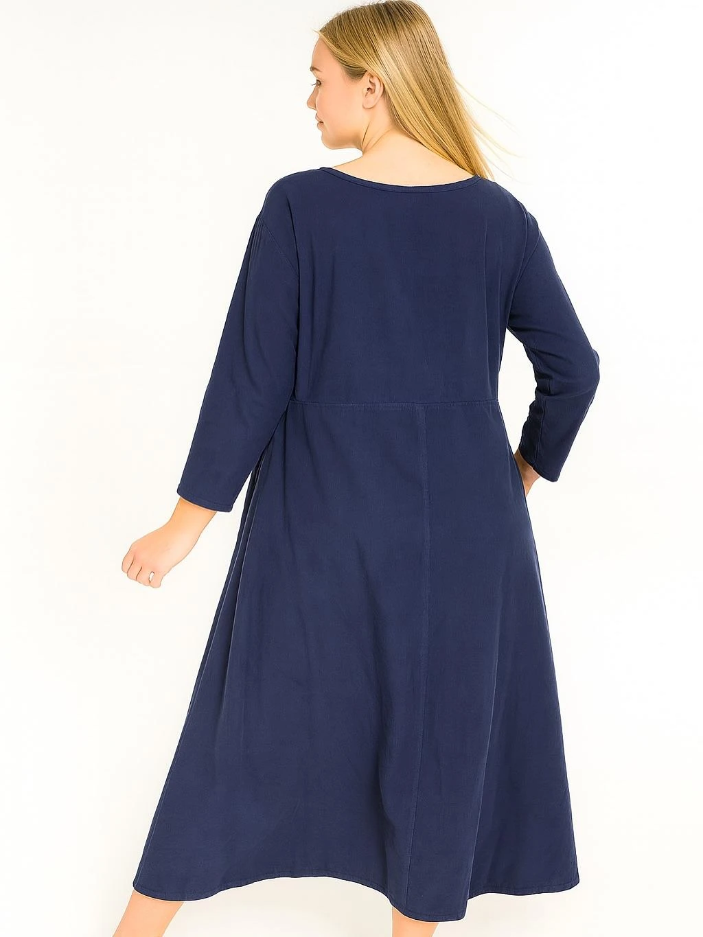 İtalyan Kadife Elbise - LACİVERT