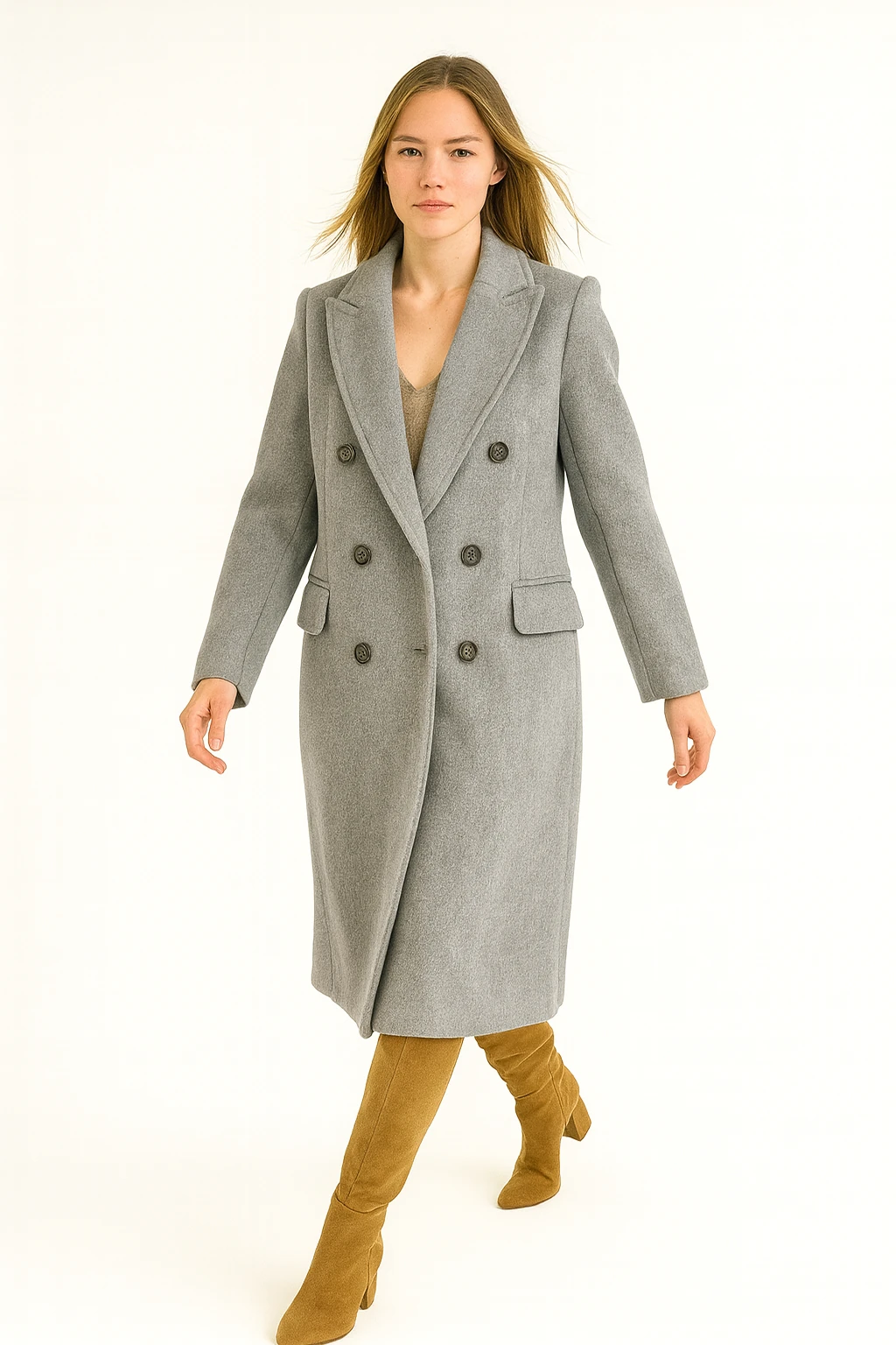 İtalyan Orjinal Vakko Manto - GRİ